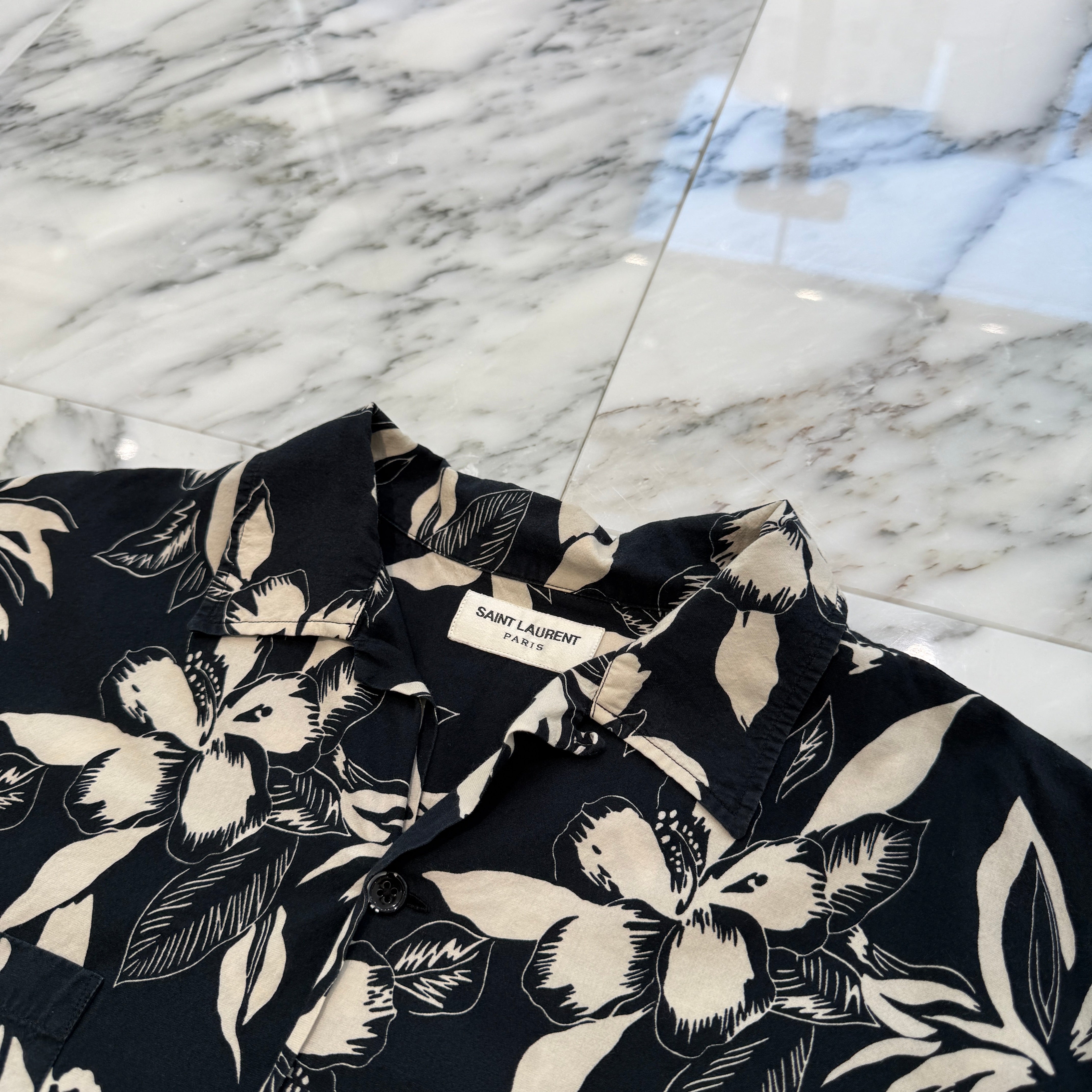 SAINT LAURENT PARIS 2016SS Classic Hawaiian Short Sleeve Shirt 415167 Y316P Size 38 サンローランパリ クラッシック ハワイアン ショートスリーブ シャツ サイズ38