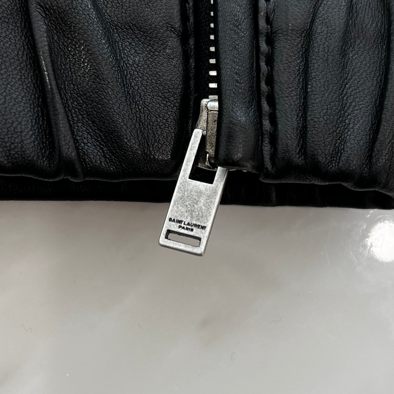 SAINT LAURENT PARIS 2021SS Lamb Leather Track Pants 664566 YC2MS Size 44 サンローランパリ ラムレザー トラック パンツ サイズ44