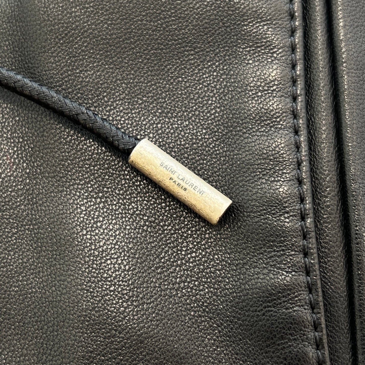 SAINT LAURENT PARIS 2021SS Lamb Leather Track Pants 664566 YC2MS Size 44 サンローランパリ ラムレザー トラック パンツ サイズ44