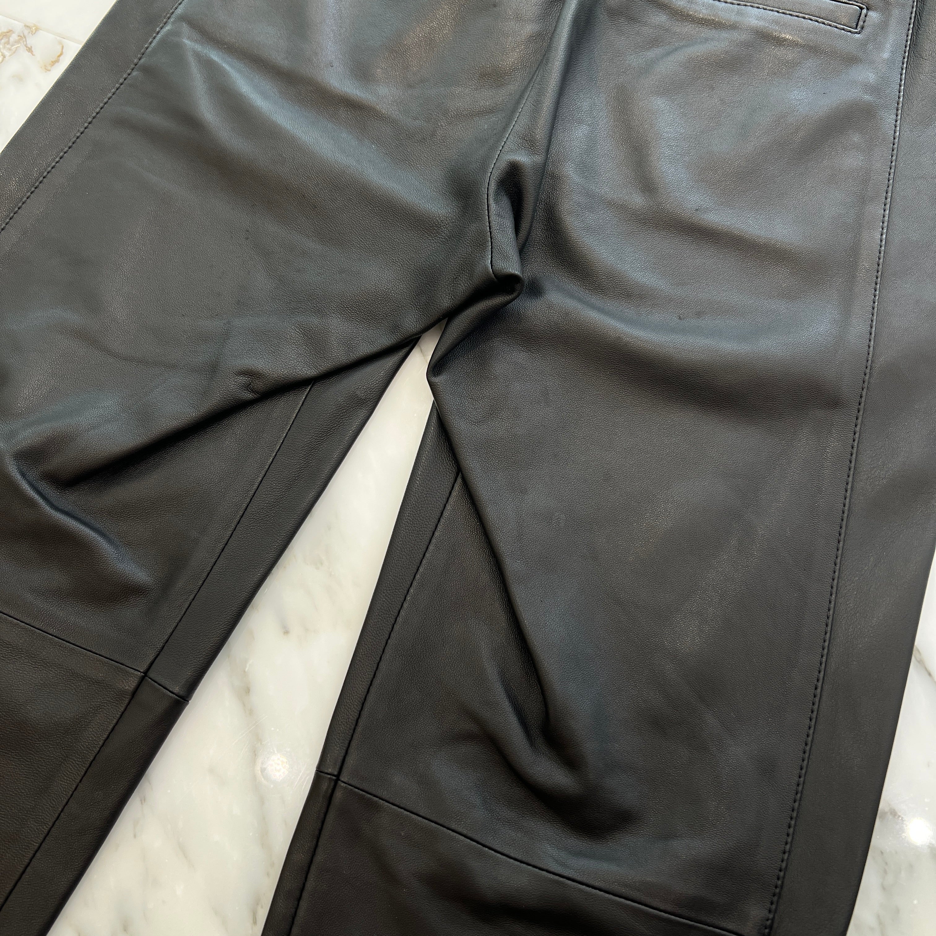 SAINT LAURENT PARIS 2021SS Lamb Leather Track Pants 664566 YC2MS Size 44 サンローランパリ ラムレザー トラック パンツ サイズ44