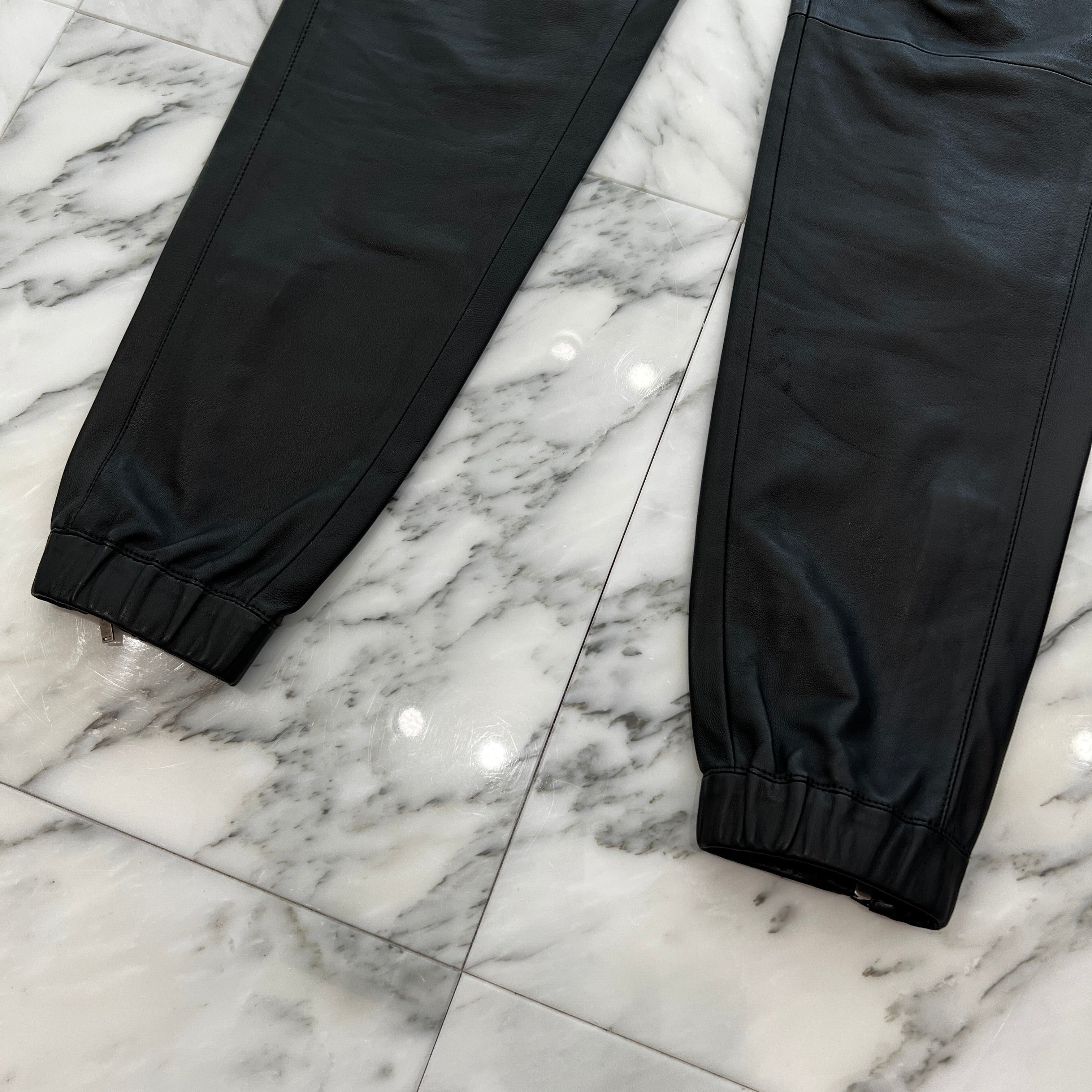 SAINT LAURENT PARIS 2021SS Lamb Leather Track Pants 664566 YC2MS Size 44 サンローランパリ ラムレザー トラック パンツ サイズ44