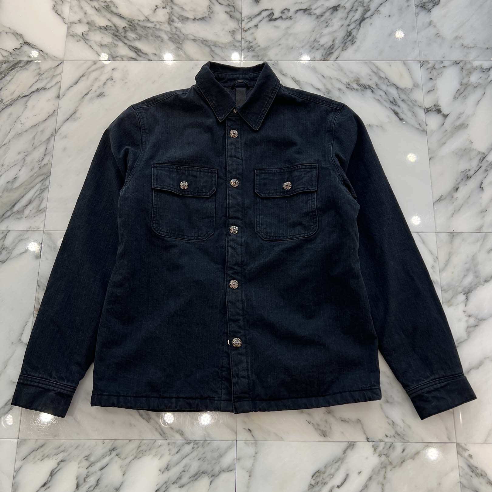 CHROME HEARTS Y NOT WORK DOG Herringbone Shirt Jacket Size M クロムハーツ ワイノット ワークドッグ ヘリンボーン シャツジャケット サイズM