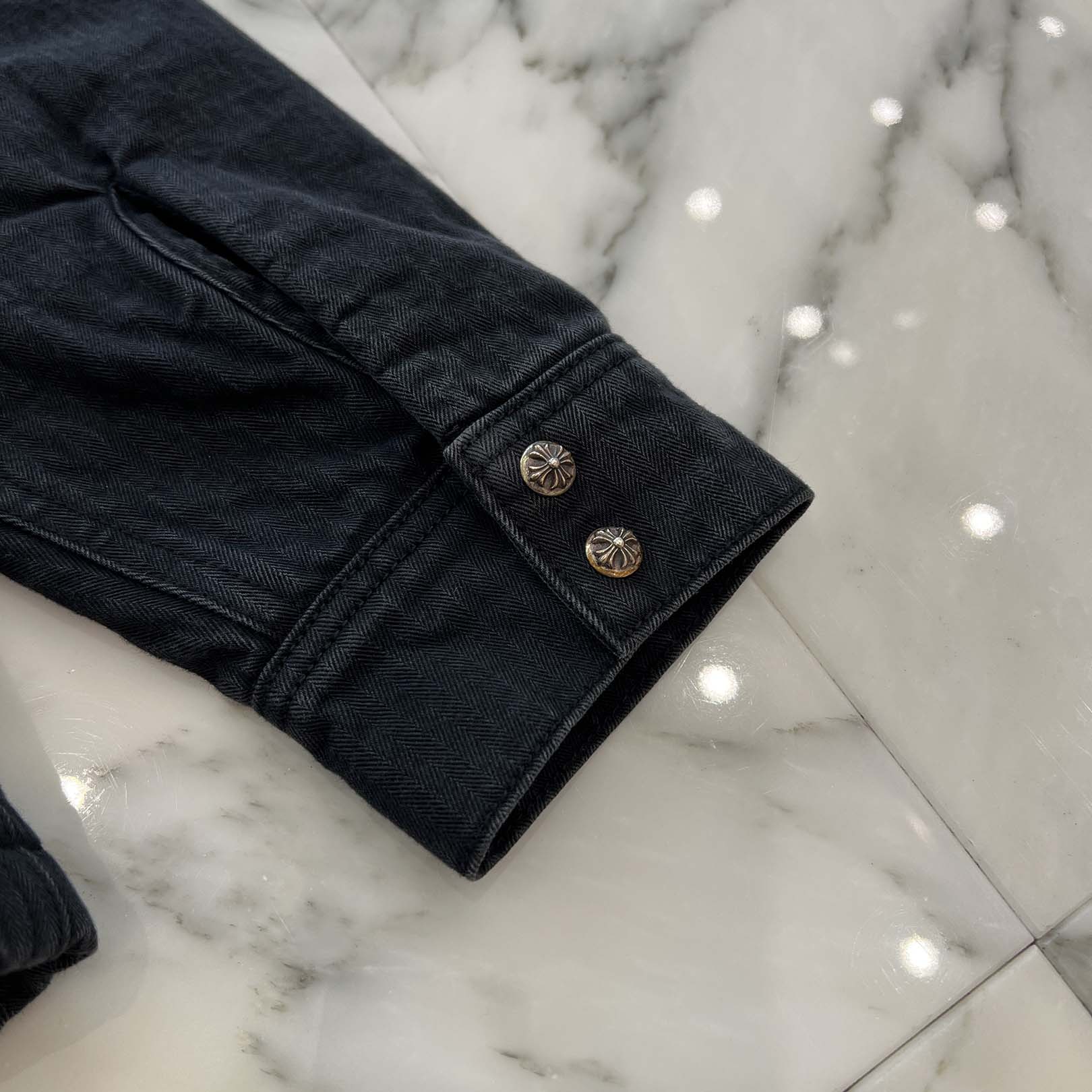 CHROME HEARTS Y NOT WORK DOG Herringbone Shirt Jacket Size M