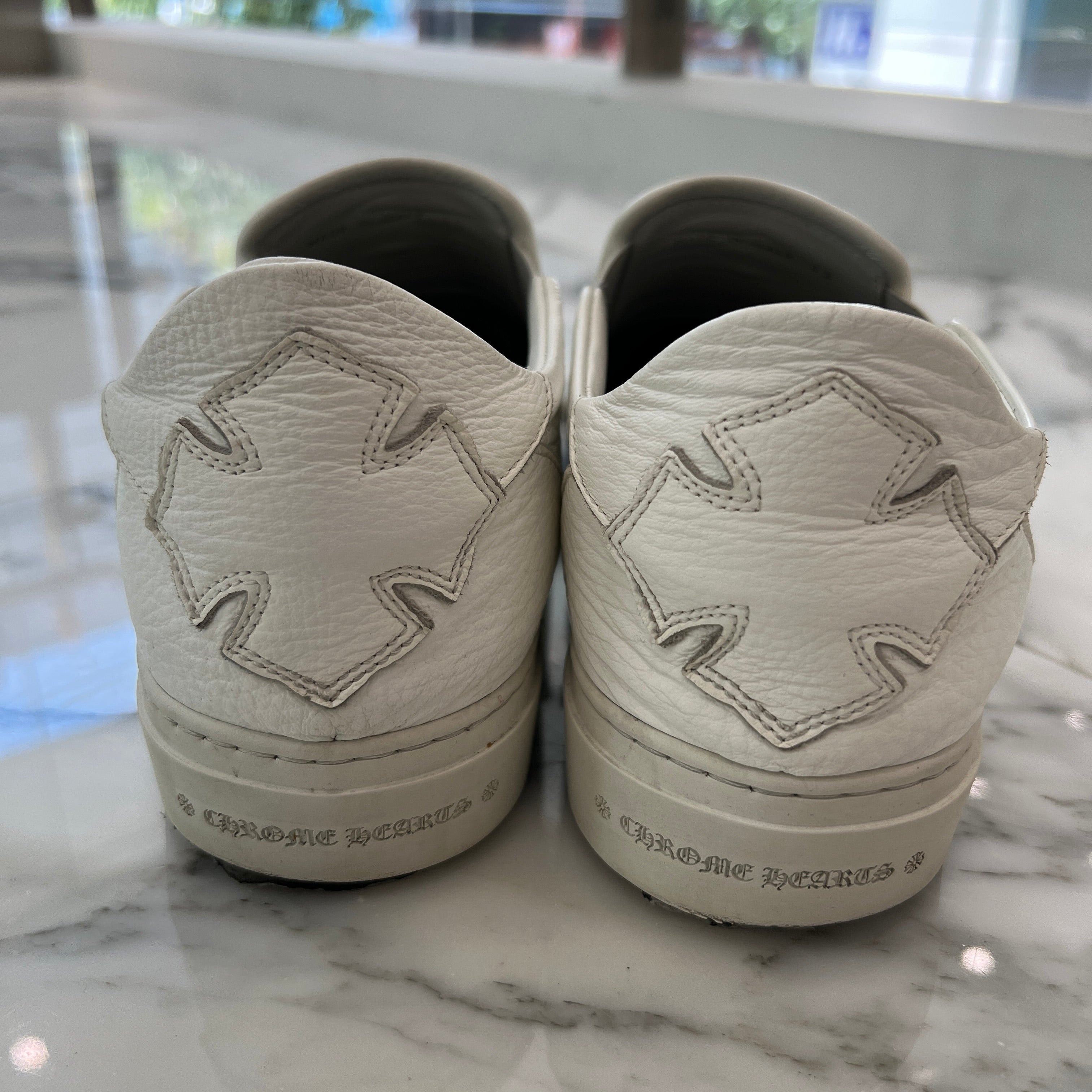 CHROME HEARTS CH Plus Leather Patch Dagger Slip On Size 43 クロムハーツ CHプラス レザーパッチ ダガー スリッポン サイズ43