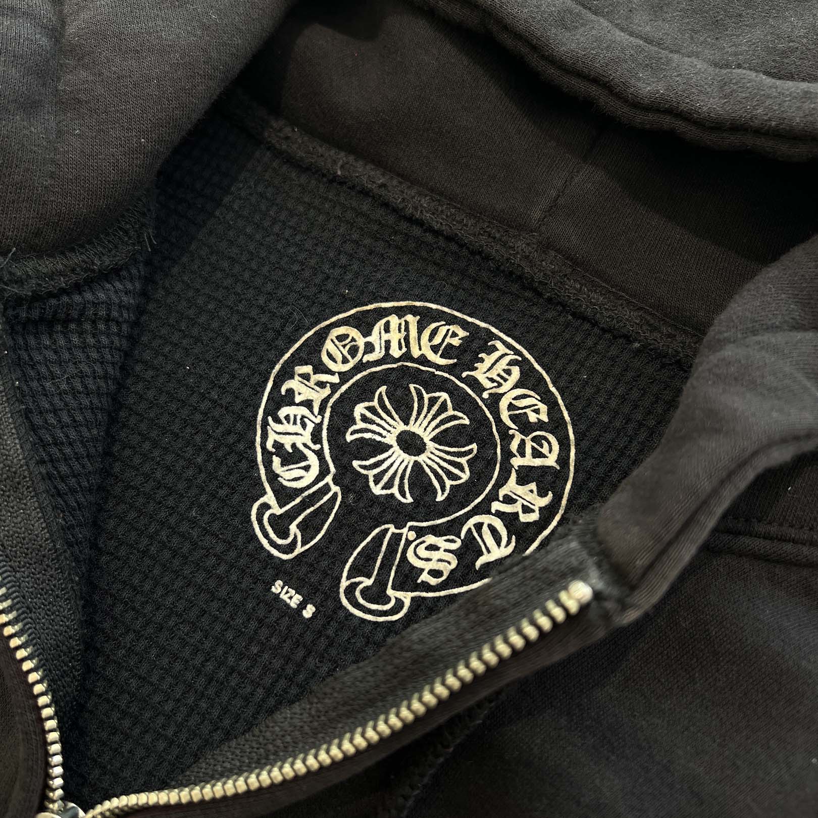 CHROME HEARTS OLD Back Floral Cross Scroll Zip Up Hoodie Size S クロムハーツ オールド バックフローラルクロス スクロール ジップアップ フーディ サイズS