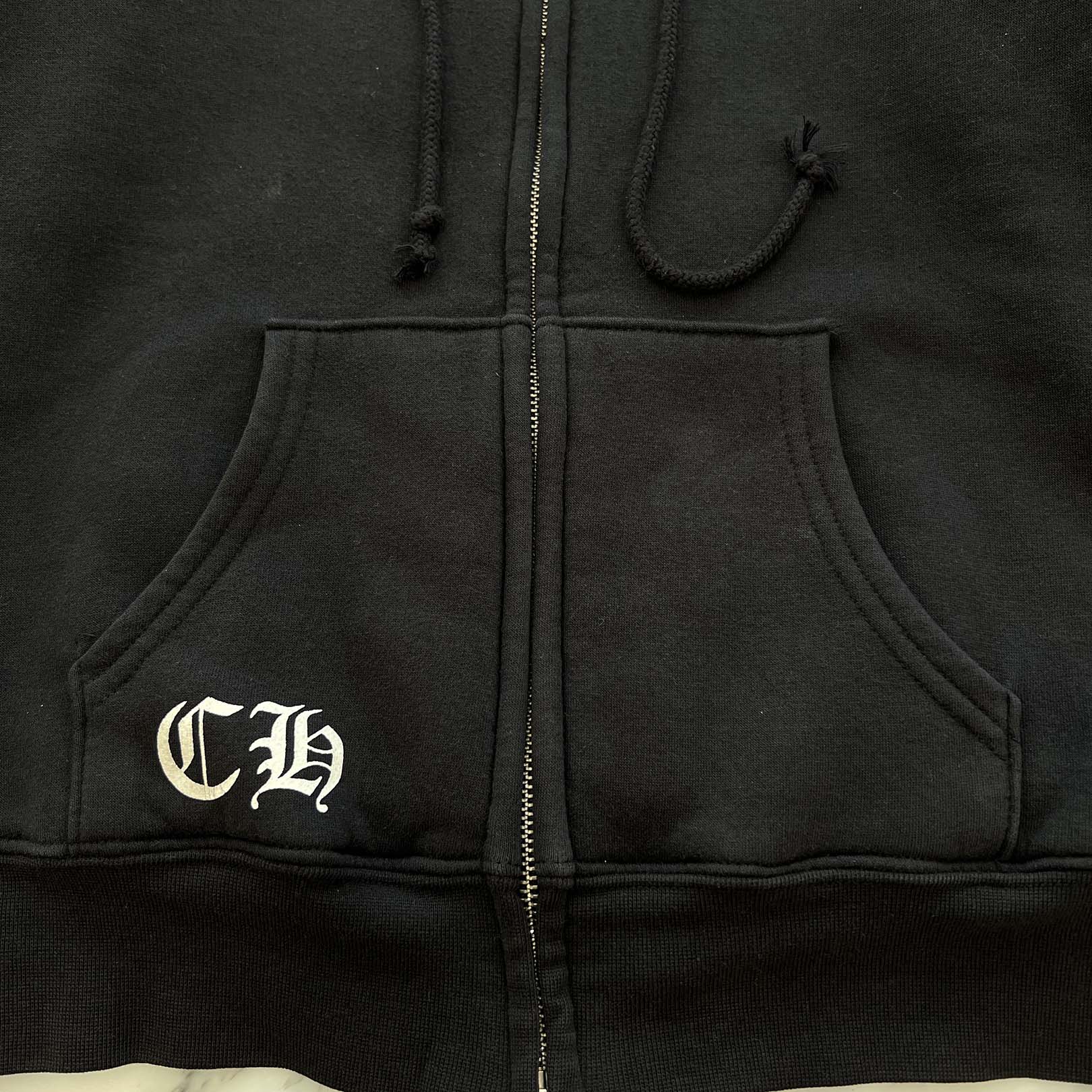 CHROME HEARTS OLD Back Floral Cross Scroll Zip Up Hoodie Size S クロムハーツ オールド バックフローラルクロス スクロール ジップアップ フーディ サイズS