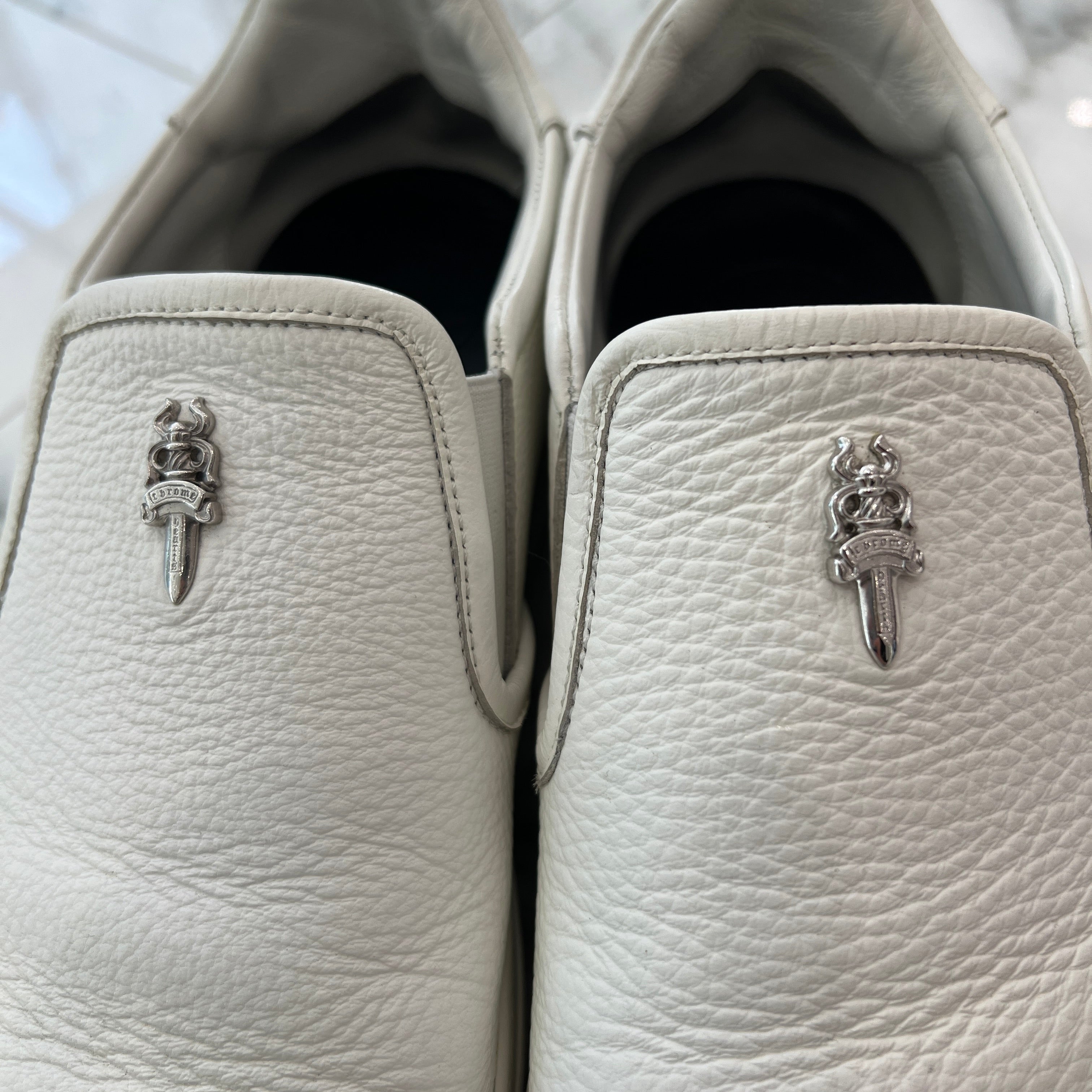 CHROME HEARTS CH Plus Leather Patch Dagger Slip On Size 43 クロムハーツ CHプラス レザーパッチ ダガー スリッポン サイズ43