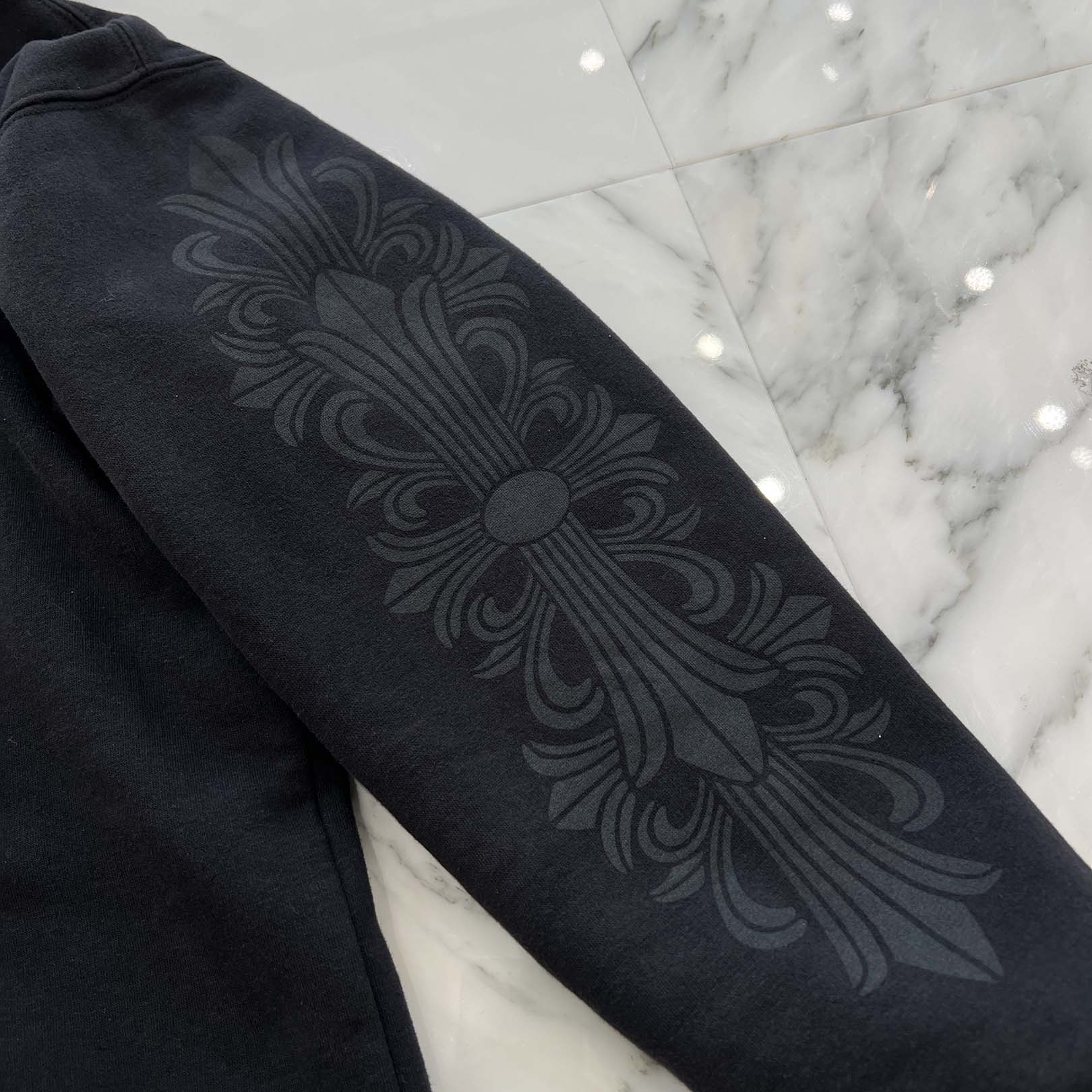 CHROME HEARTS OLD Back Floral Cross Scroll Zip Up Hoodie Size S クロムハーツ オールド バックフローラルクロス スクロール ジップアップ フーディ サイズS