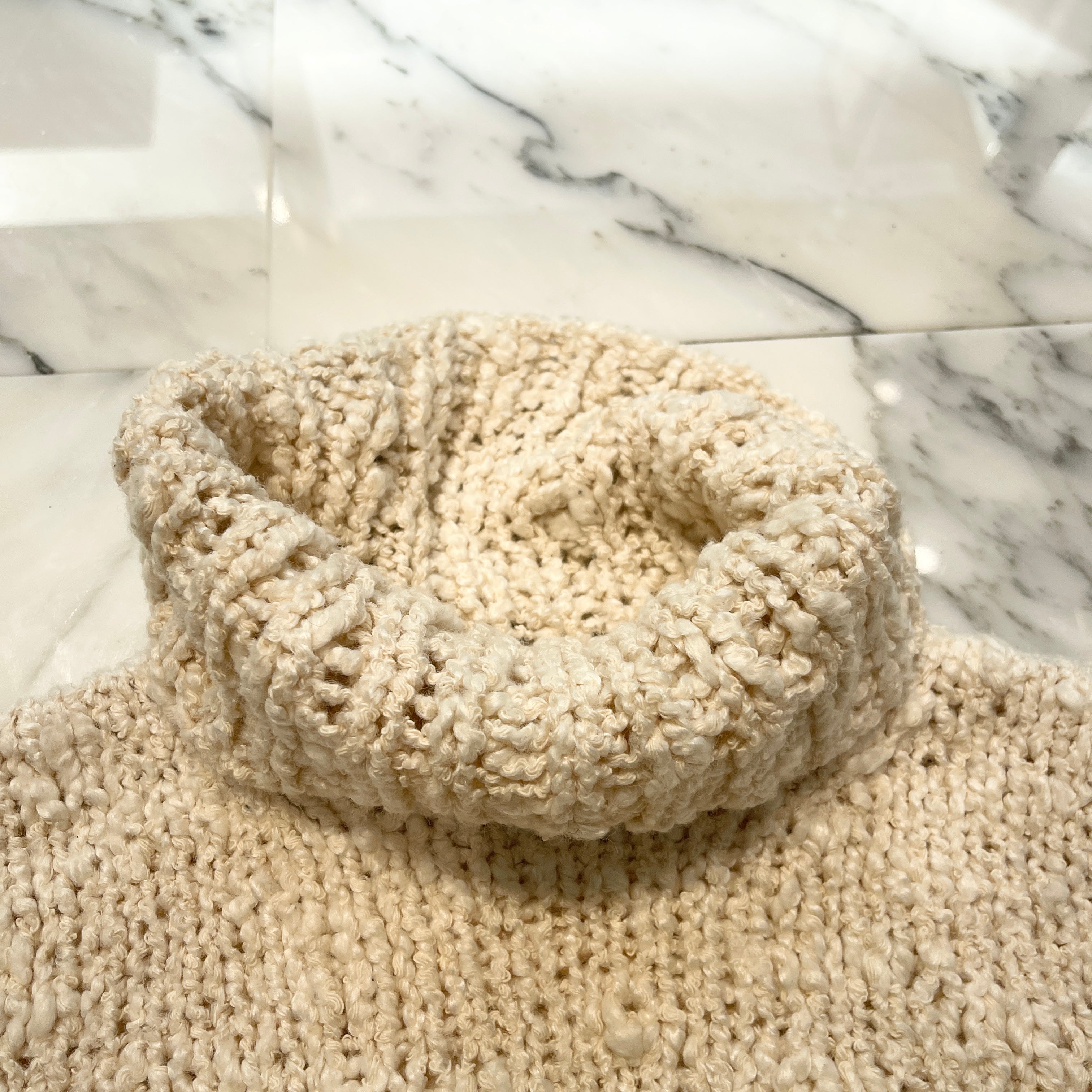 CHROME HEARTS Triple Cross Suede Patch Turtle Neck Cotton Knit Sweater Size S/M クロムハーツ トリプルクロス スエードパッチ タートルネック コットン ニットセーター サイズ S/M