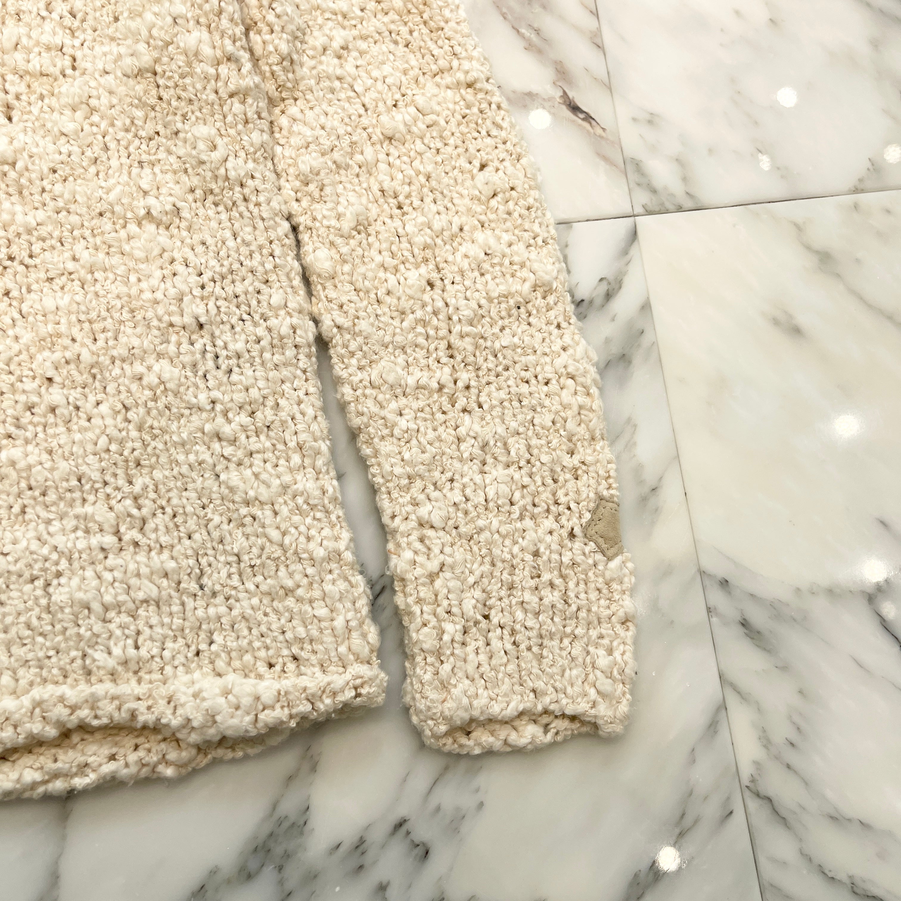 CHROME HEARTS Triple Cross Suede Patch Turtle Neck Cotton Knit Sweater Size S/M クロムハーツ トリプルクロス スエードパッチ タートルネック コットン ニットセーター サイズ S/M