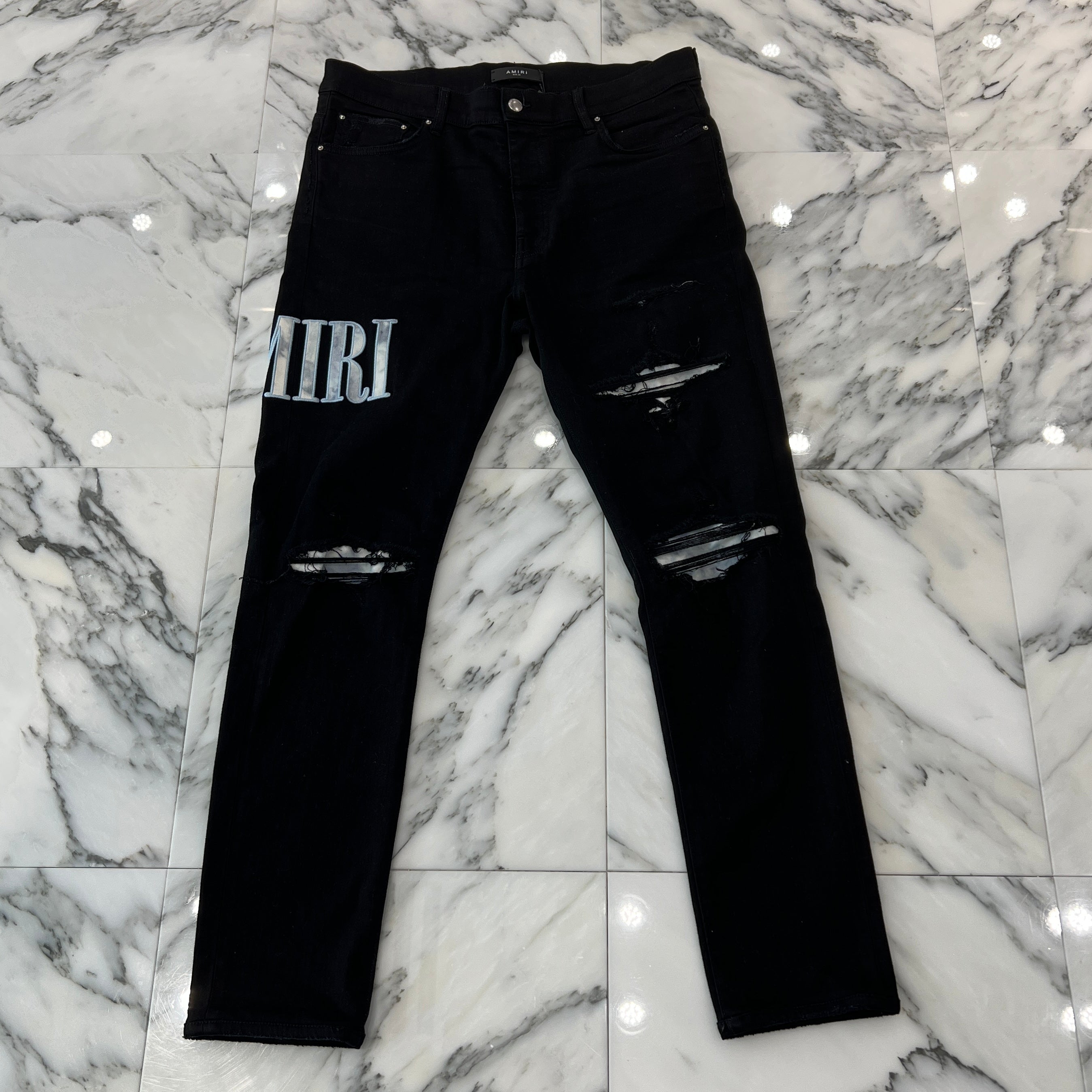 AMIRI 2023SS Tie Dye Logo Patch Damage Skinny Jeans Size 36 アミリ タイダイ ロゴパッチ ダメージ加工 スキニージーンズ サイズ36