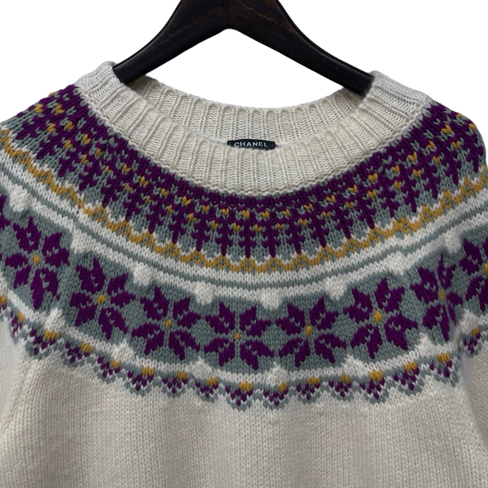 CHANEL 2021SS Nordic Wool Sweater P59806K07806 Size 44