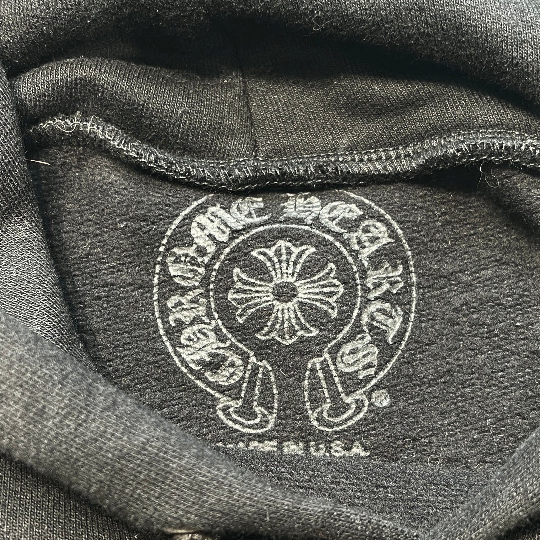 CHROME HEARTS 2022SS Charity Horseshoe CH Plus Leather Patch Pullover Hoodie Size L クロムハーツ チャリティ限定 ホースシュー CHプラス レザーパッチ プルオーバーフーディー サイズL