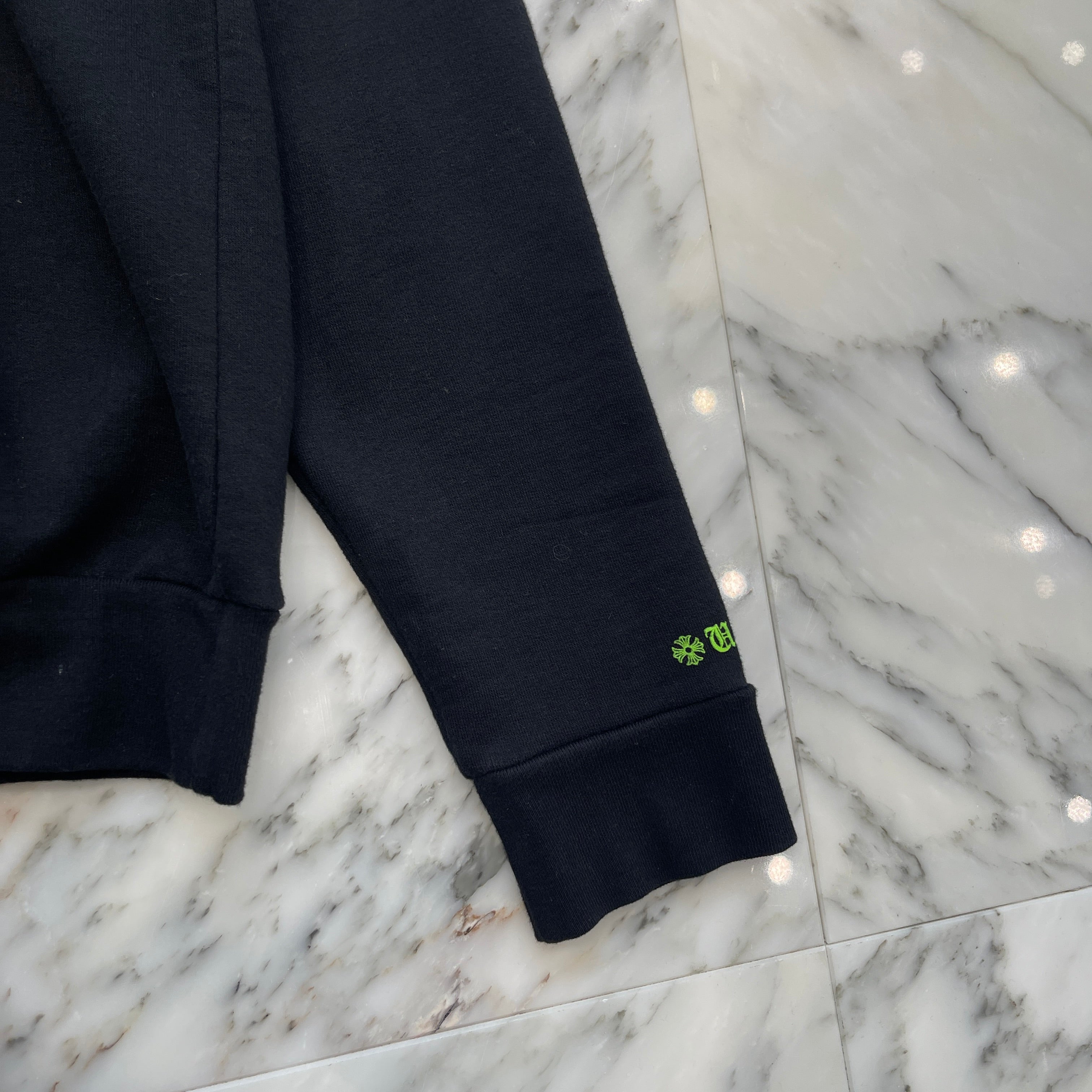 CHROME HEARTS 2022SS Charity Horseshoe CH Plus Leather Patch Pullover Hoodie Size L クロムハーツ チャリティ限定 ホースシュー CHプラス レザーパッチ プルオーバーフーディー サイズL