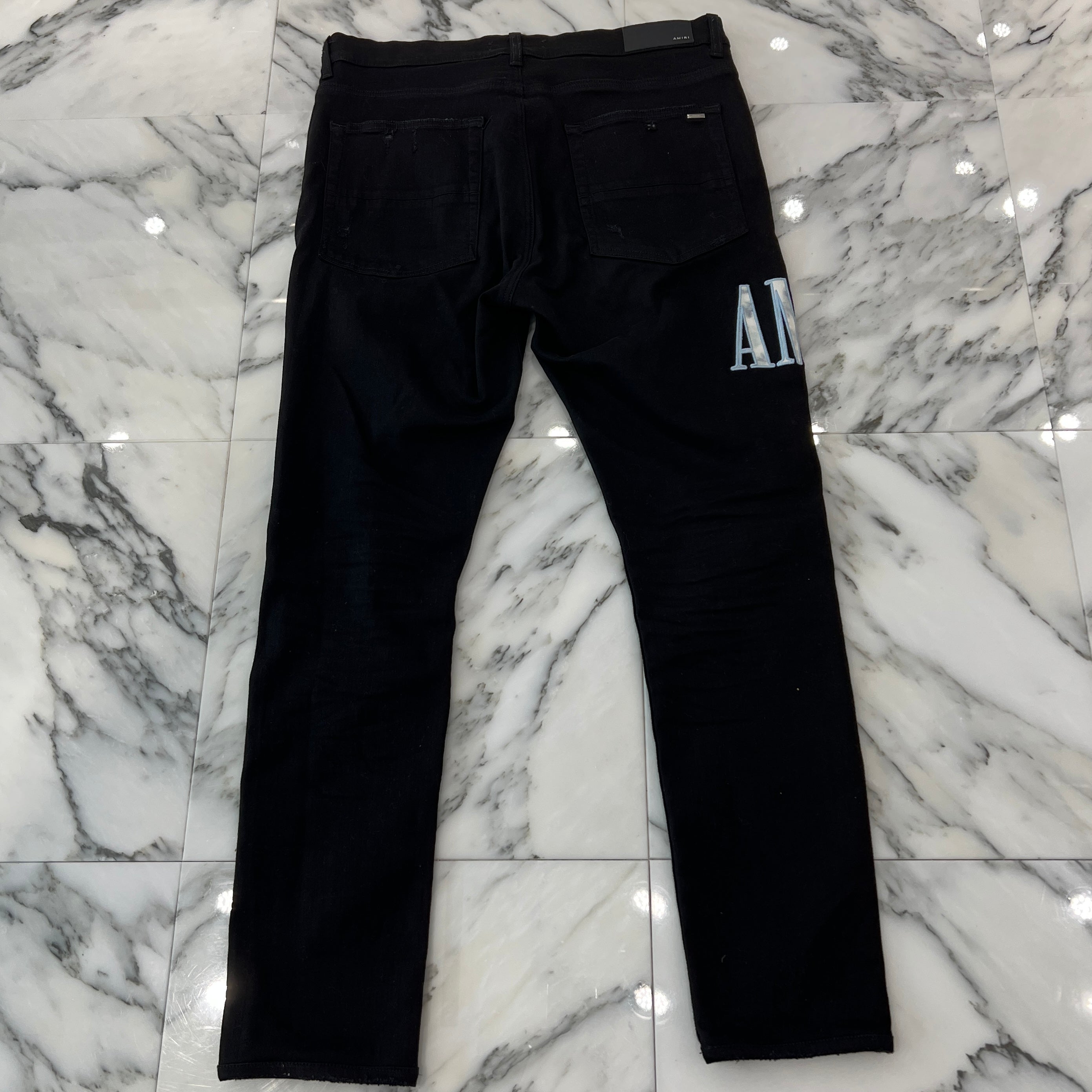 AMIRI 2023SS Tie Dye Logo Patch Damage Skinny Jeans Size 36 アミリ タイダイ ロゴパッチ ダメージ加工 スキニージーンズ サイズ36
