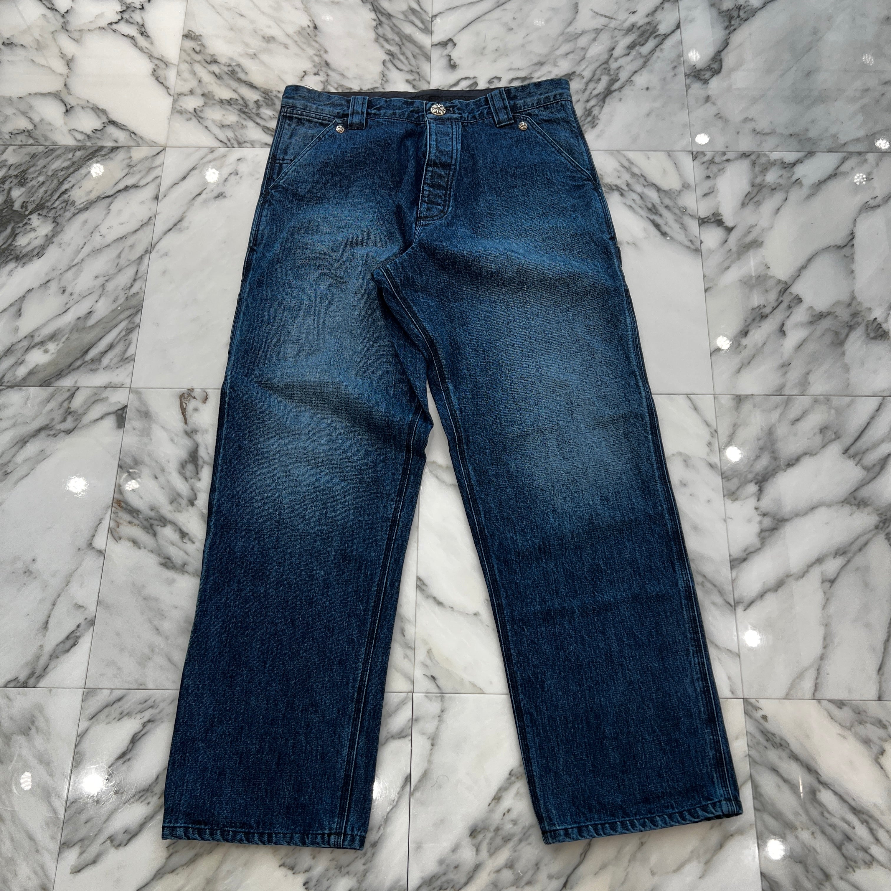 CHROME HEARTS Cross Ball Button Denim Pants Size 34 クロムハーツ クロスボールボタン デニムパンツ サイズ34