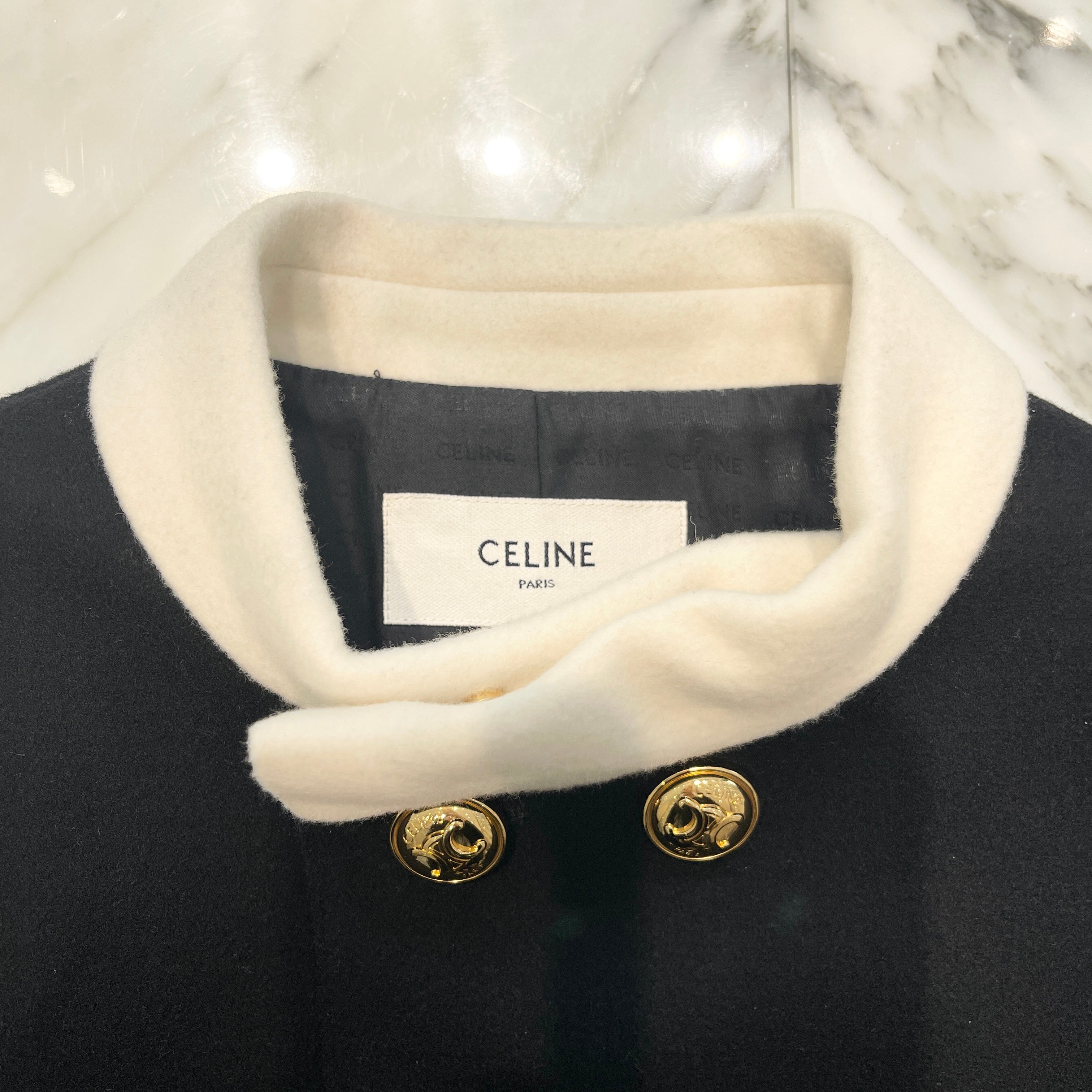 CELINE 2024AW Brompton Jacket Cashmere Cloth 2V38X943C 38NO Size 36 セリーヌ ブロンプトン ジャケット カシミヤクロス サイズ36