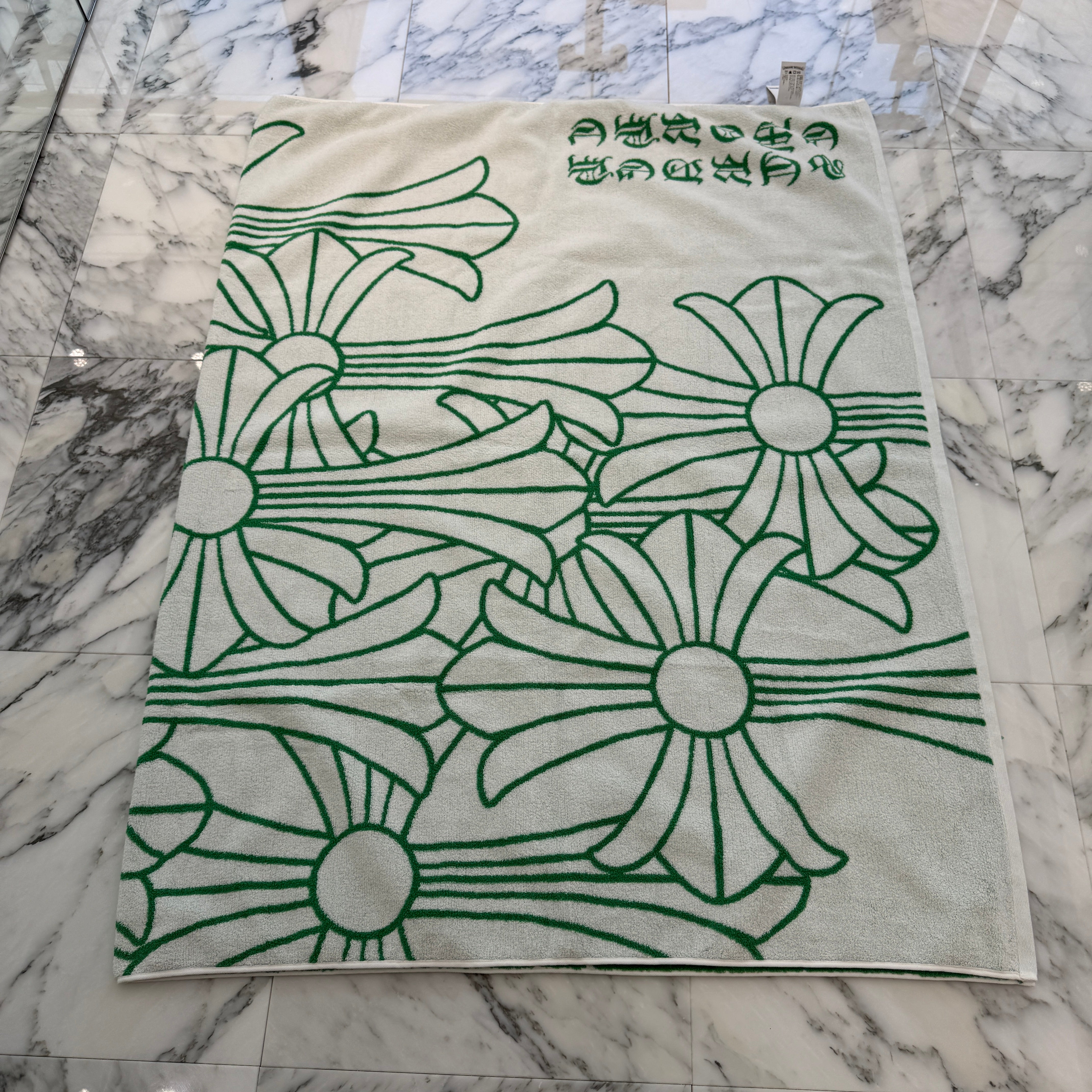 CHROME HEARTS Cemetery Cross Jacquard Beach Towel クロムハーツ セメタリークロス ジャカード ビーチタオル