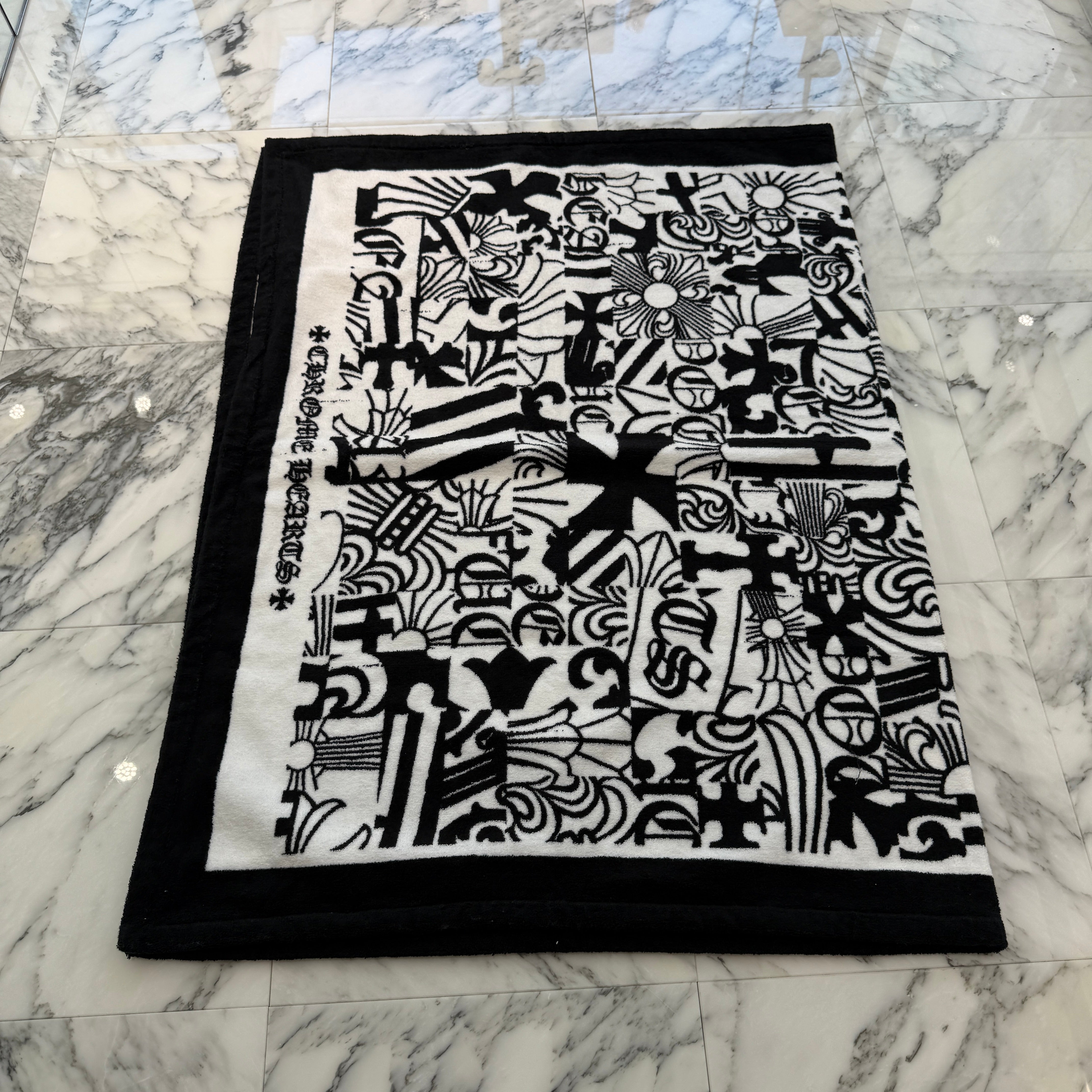 CHROME HEARTS Multi Logo Jacquard Beach Towel クロムハーツ マルチロゴ ジャカード ビーチタオル