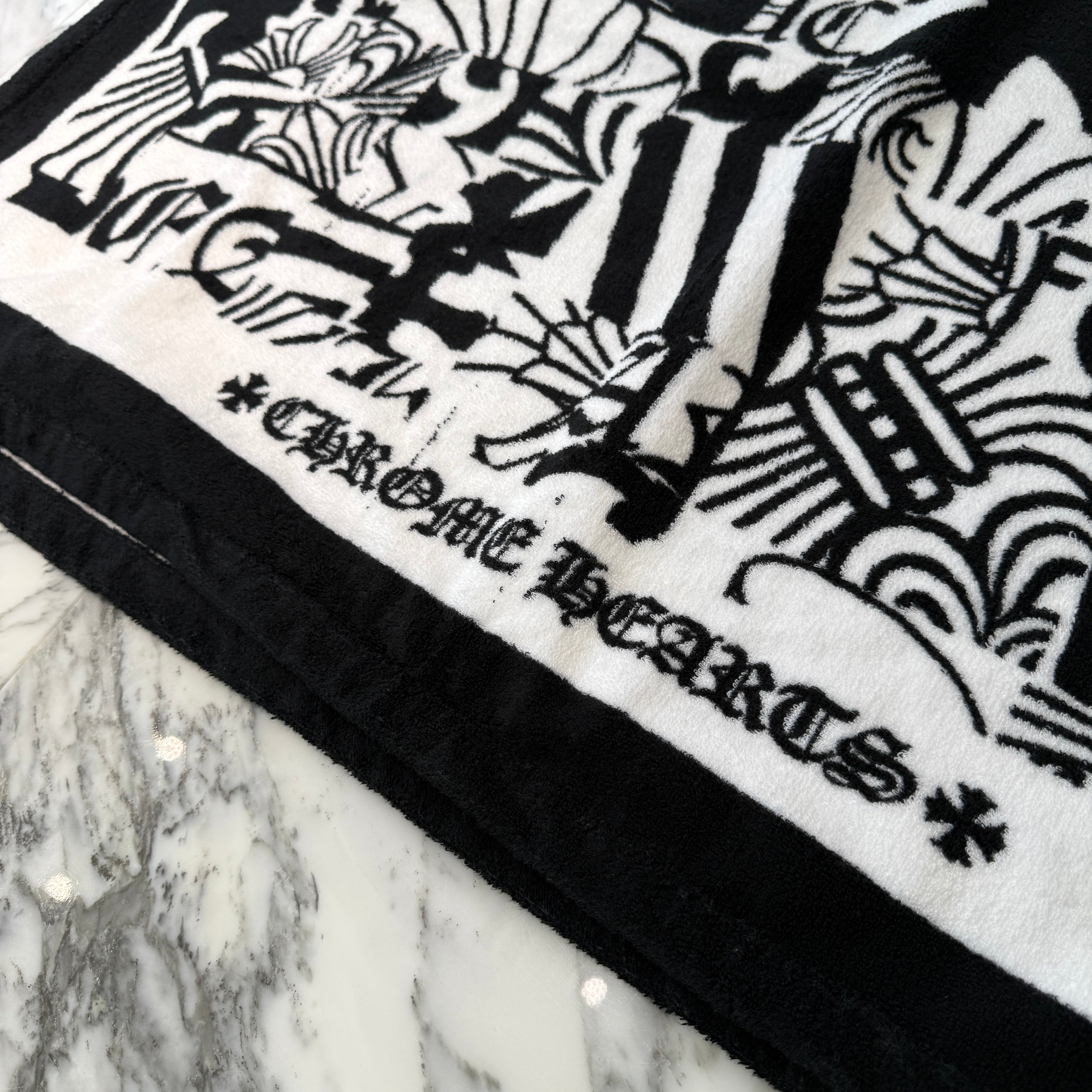 CHROME HEARTS Multi Logo Jacquard Beach Towel クロムハーツ マルチロゴ ジャカード ビーチタオル