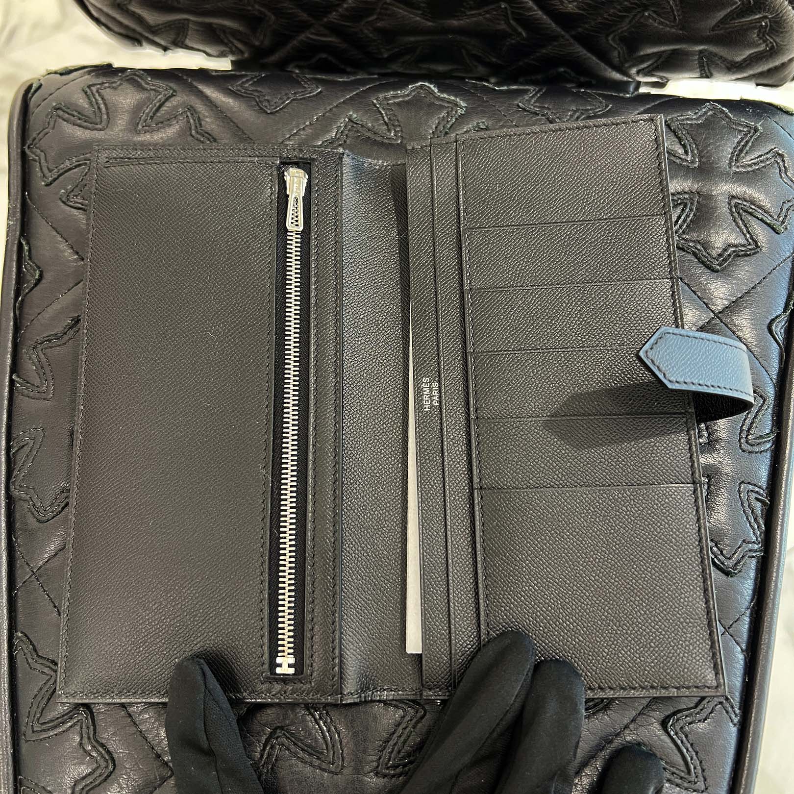 HERMES Bearn Soufflet Monochrome ”So Black” Leather Wallet K刻印 エルメス ベアンスフレ モノクローム ”ソーブラック” レザーウォレット K刻印