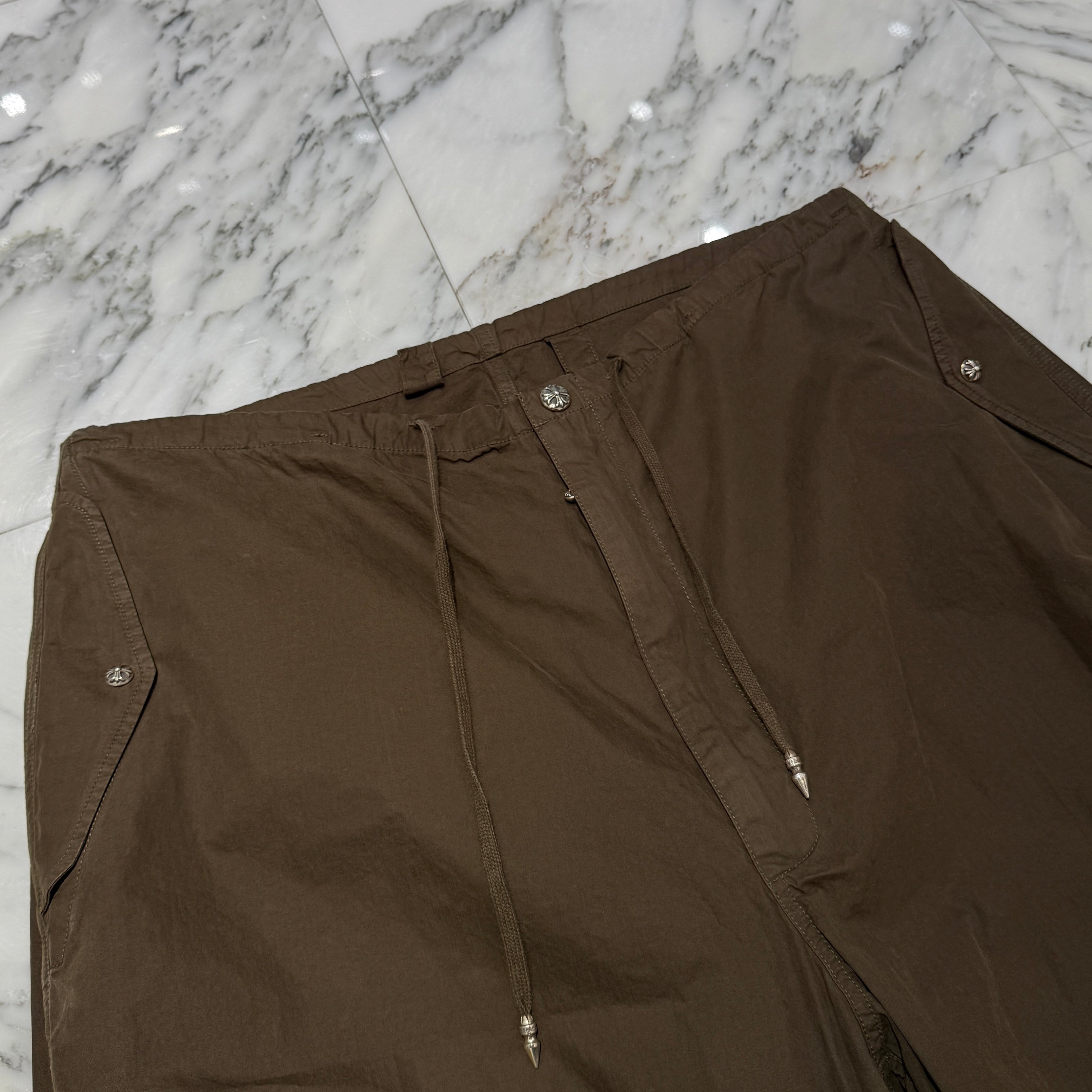 CHROME HEARTS Cross Ball Button Cotton Parachute Pants Size ONE SIZE(66-100) クロムハーツ クロスボールボタン コットンパラシュートパンツ サイズONE SIZE(66-100)