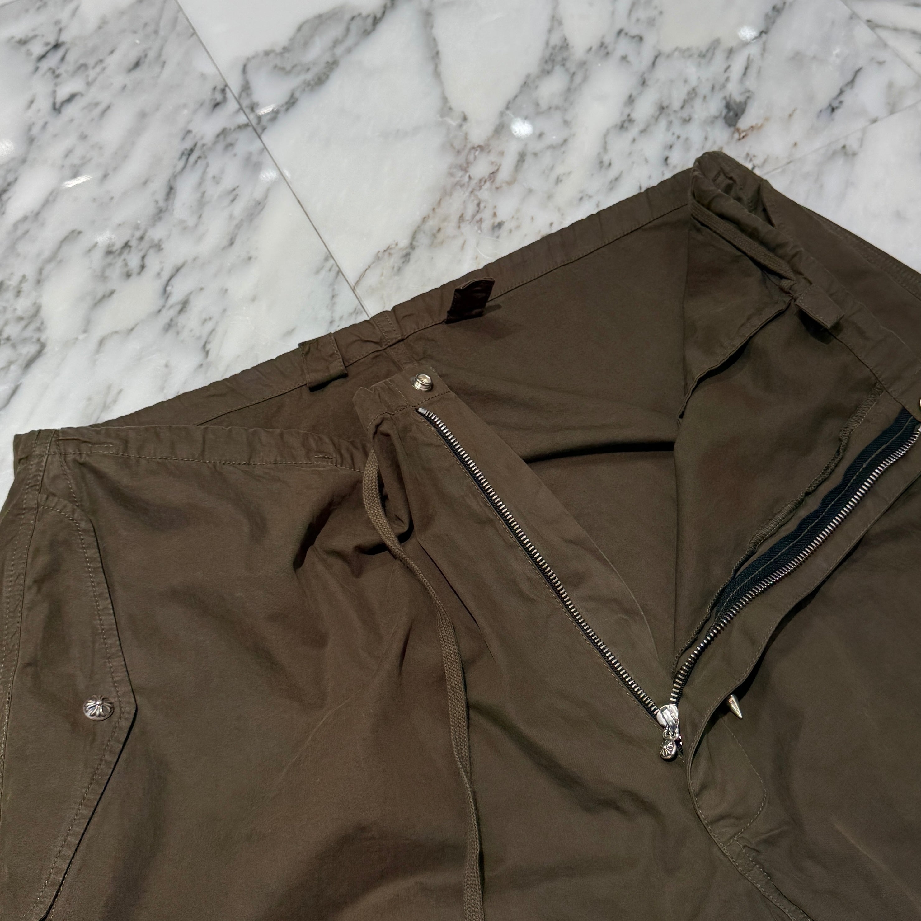 CHROME HEARTS Cross Ball Button Cotton Parachute Pants Size ONE SIZE(66-100) クロムハーツ クロスボールボタン コットンパラシュートパンツ サイズONE SIZE(66-100)