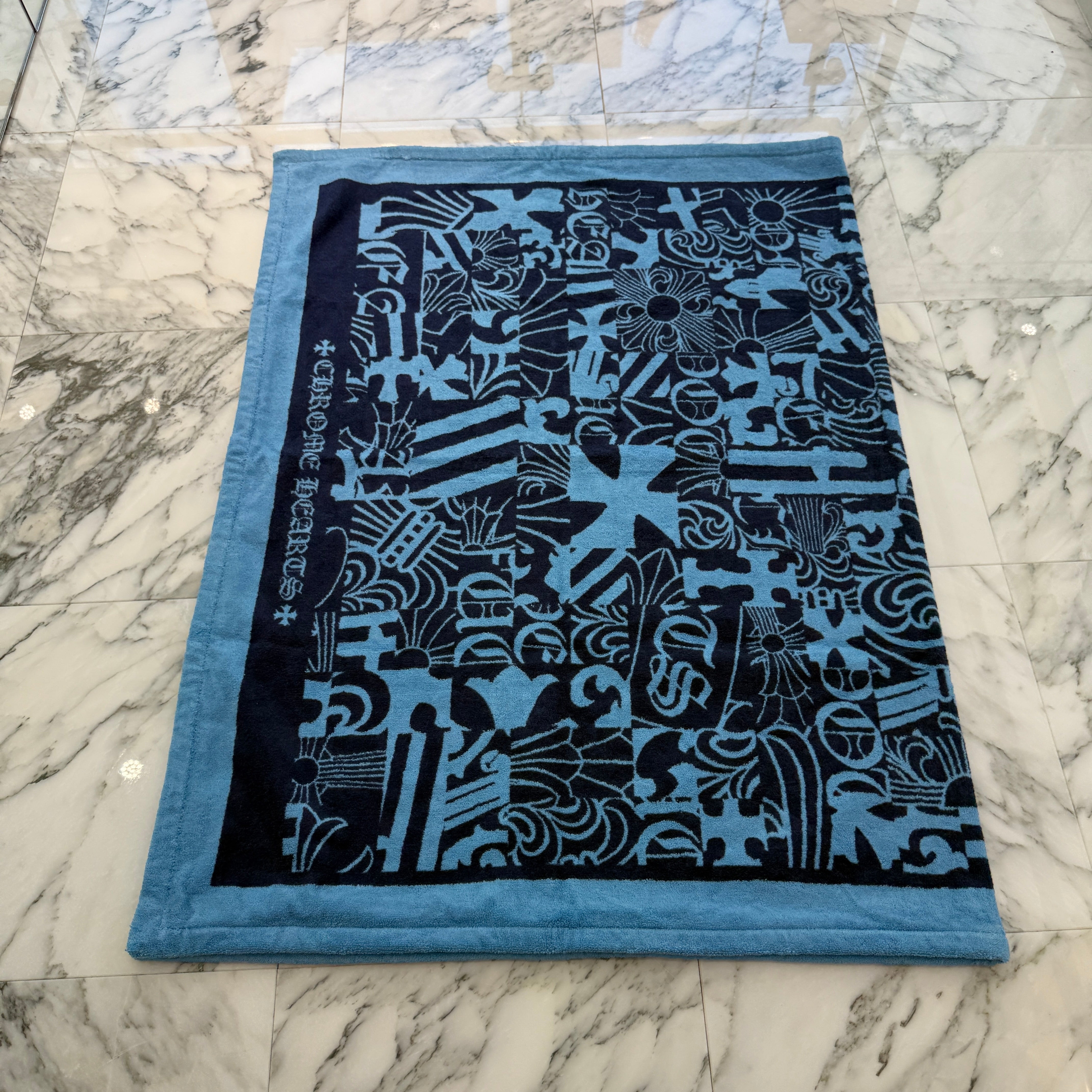 CHROME HEARTS Multi Logo Jacquard Beach Towel クロムハーツ マルチロゴ ジャカード ビーチタオル