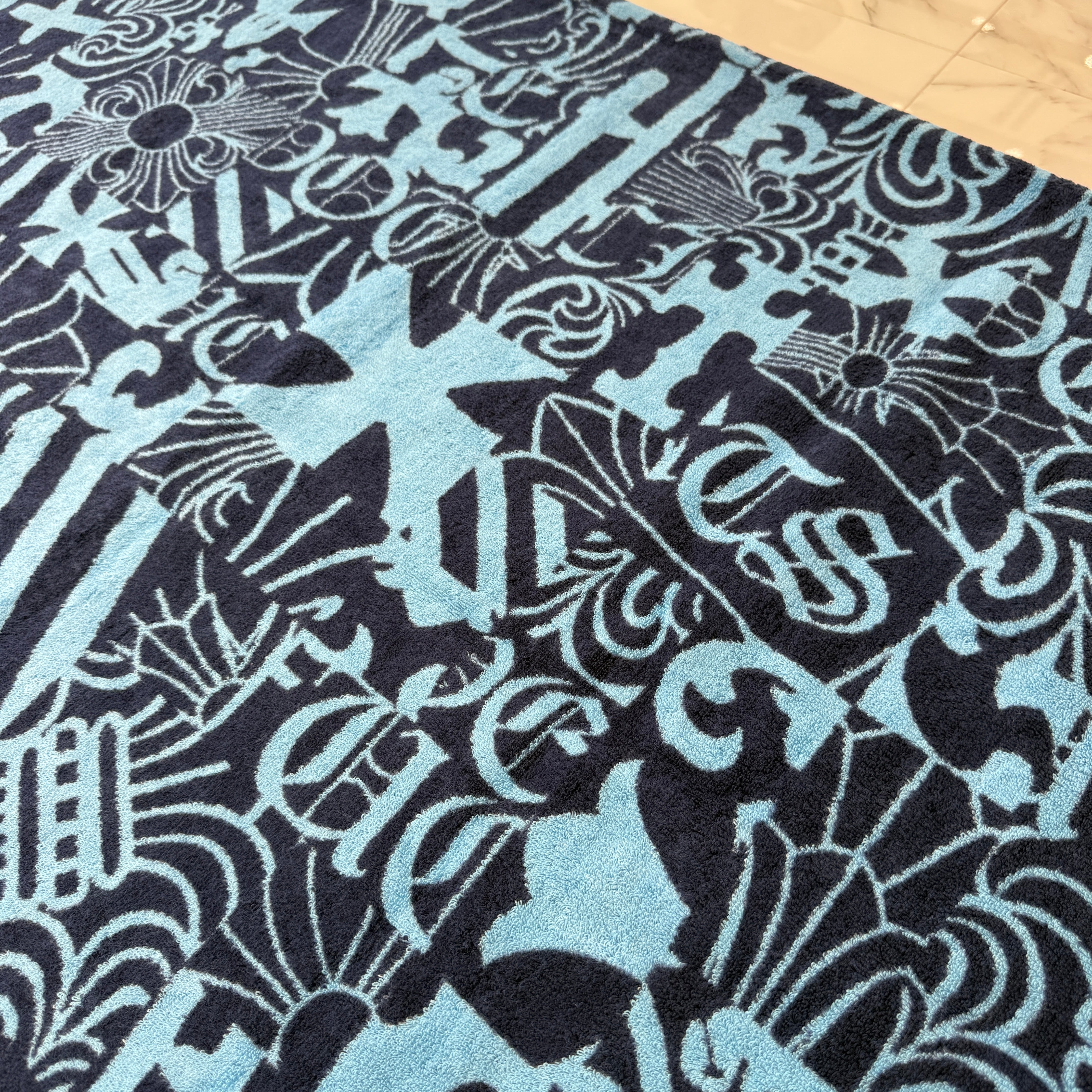 CHROME HEARTS Multi Logo Jacquard Beach Towel クロムハーツ マルチロゴ ジャカード ビーチタオル