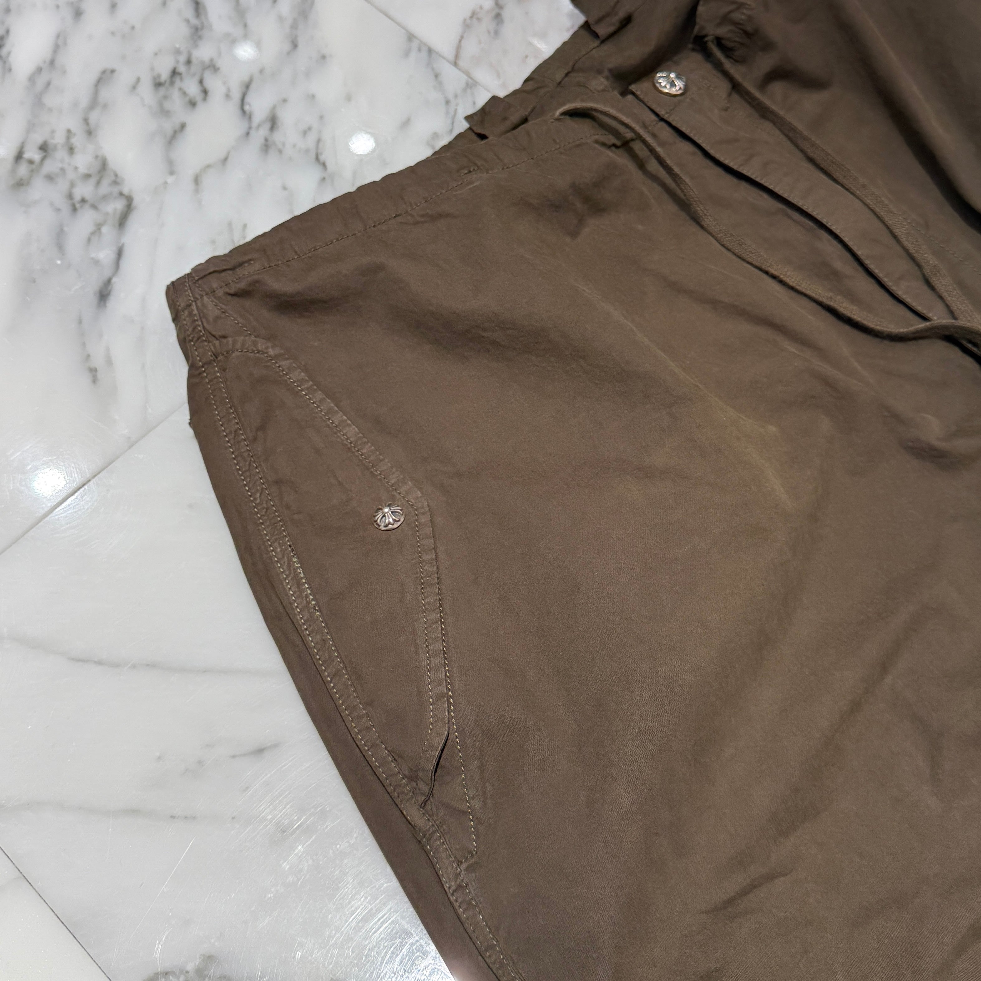 CHROME HEARTS Cross Ball Button Cotton Parachute Pants Size ONE SIZE(66-100) クロムハーツ クロスボールボタン コットンパラシュートパンツ サイズONE SIZE(66-100)