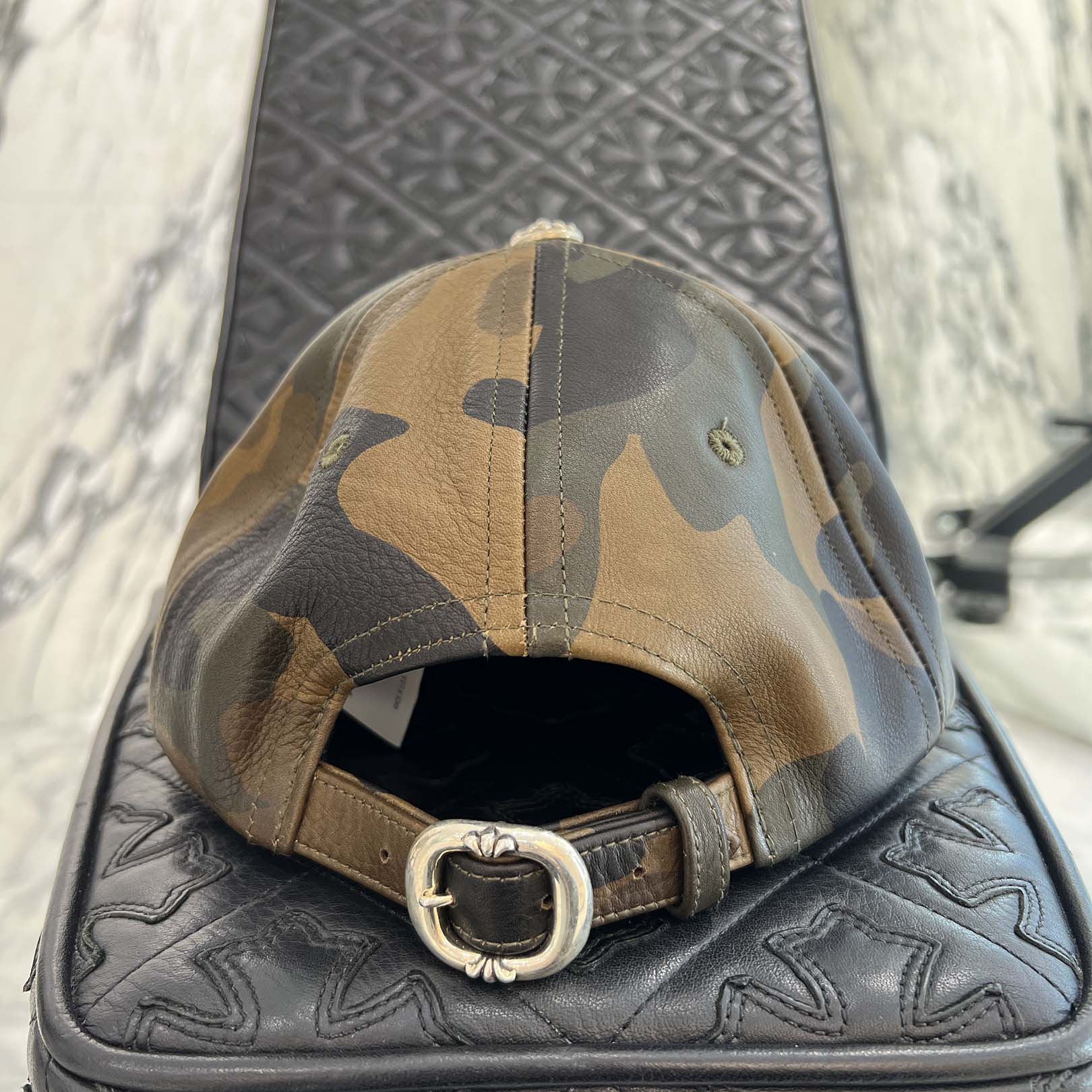 CHROME HEARTS Star Leather Patch Camouflage Leather Trucker Cap Size ONE SIZE (51-61) クロムハーツ スター レザーパッチ カモフラージュ レザートラッカーキャップ サイズONE SIZE (51-61)
