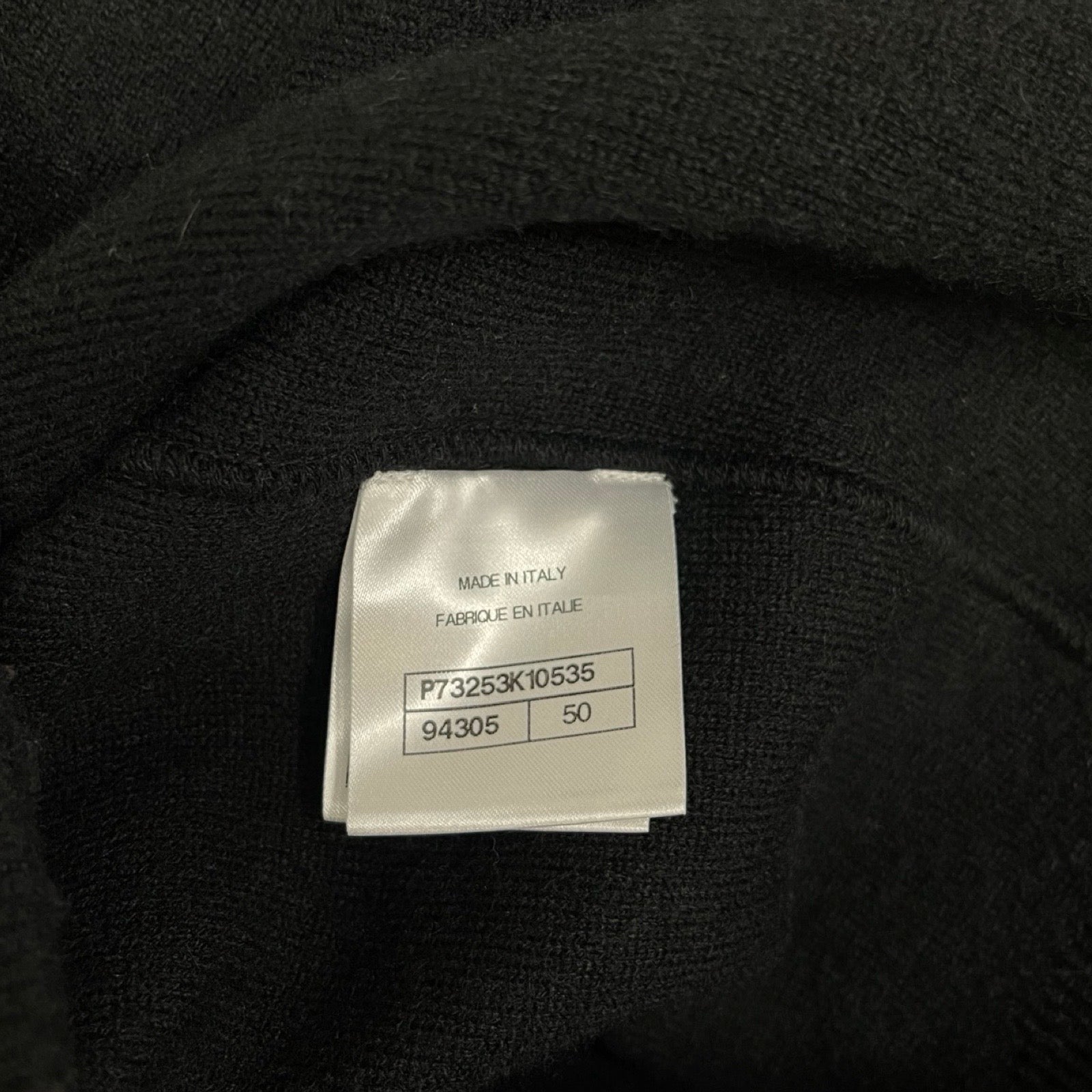 CHANEL 2023AW Coco Mark Pearl Cashmere Sweater P73253K10535 Size 50