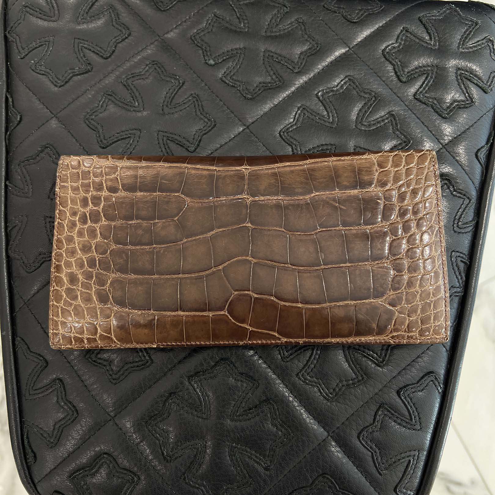 HERMES MC2 Fleming Crocodile Alligator Leather Wallet □L刻印 エルメス MC2 フレミング クロコダイル アリゲーター レザーウォレット □L刻印