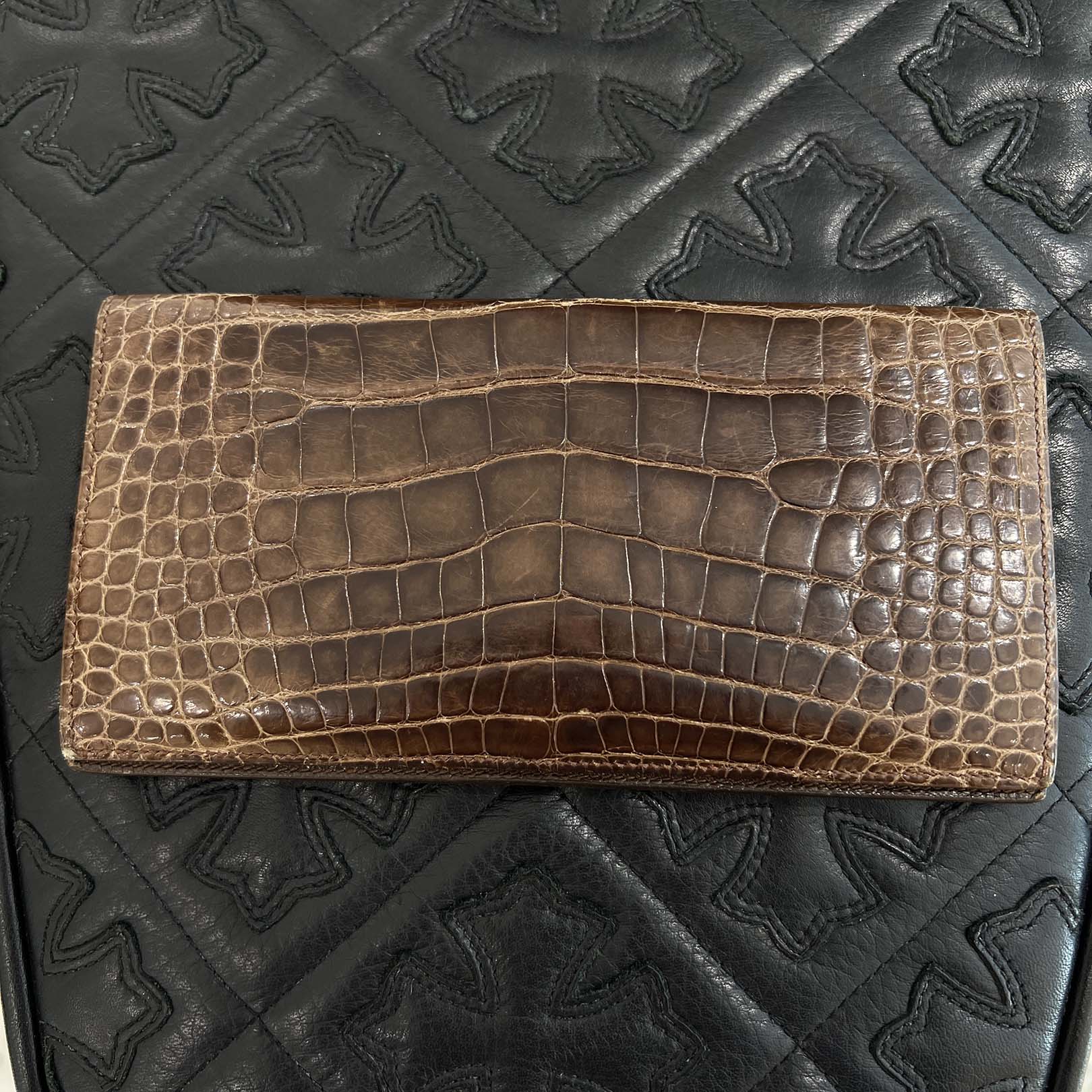 HERMES MC2 Fleming Crocodile Alligator Leather Wallet □L刻印 エルメス MC2 フレミング クロコダイル アリゲーター レザーウォレット □L刻印