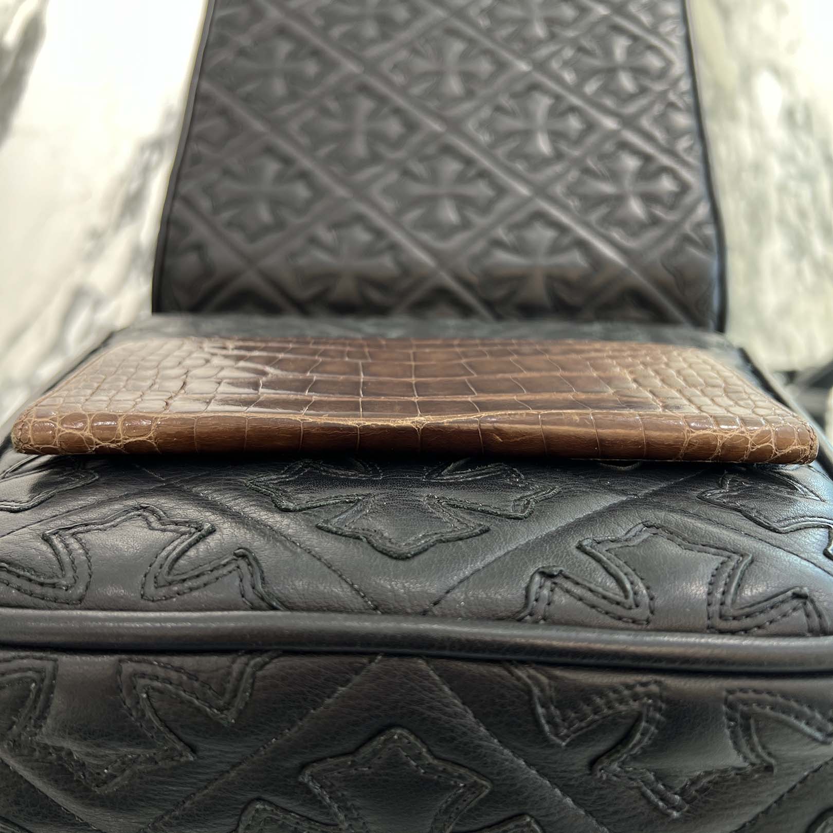 HERMES MC2 Fleming Crocodile Alligator Leather Wallet □L刻印