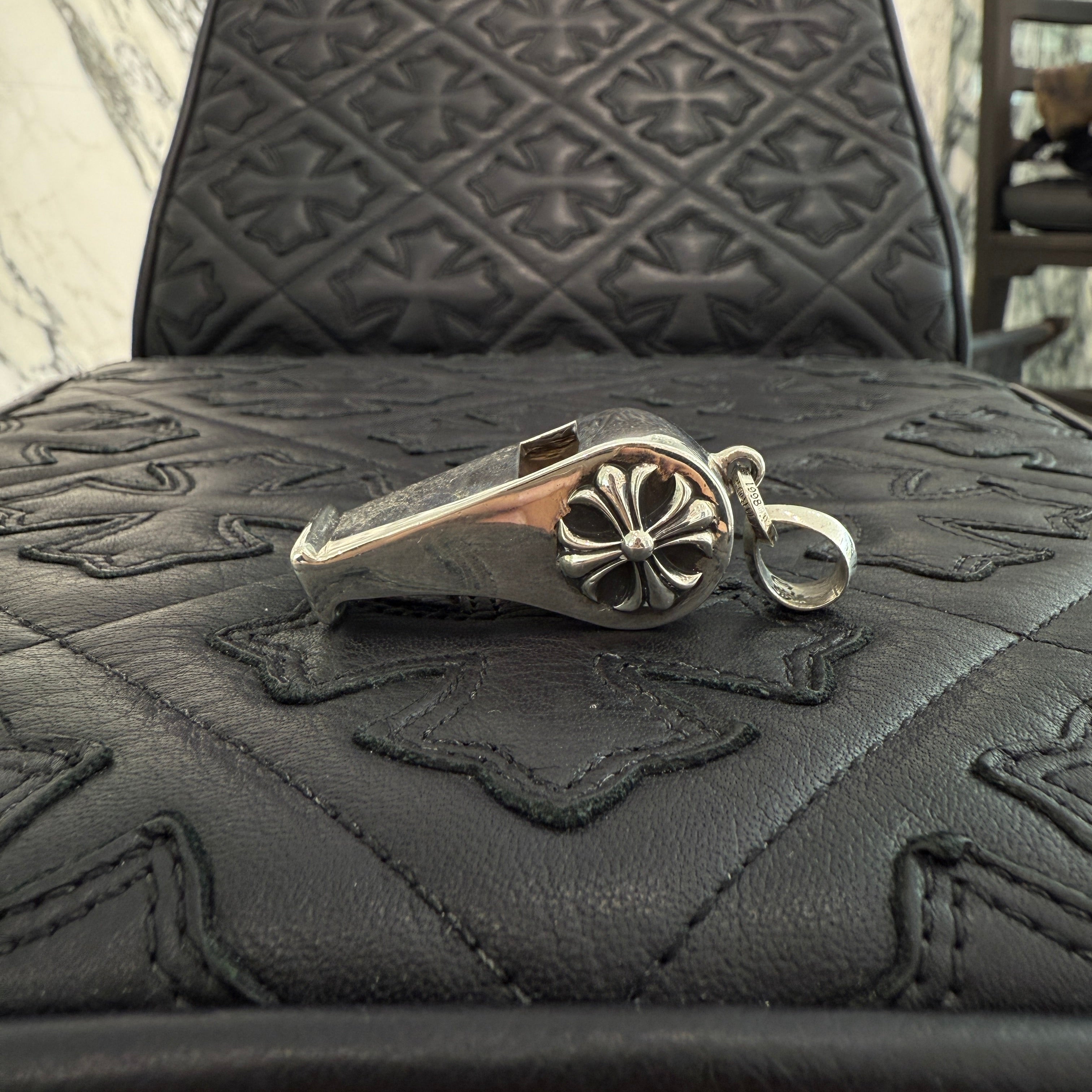 CHROME HEARTS CH Plus Large Whistle With Bail Ball Chain Pendant Top クロムハーツ CHプラス ラージ ホイッスル ウィズベイル ボールチェーン ペンダントトップ シルバー925