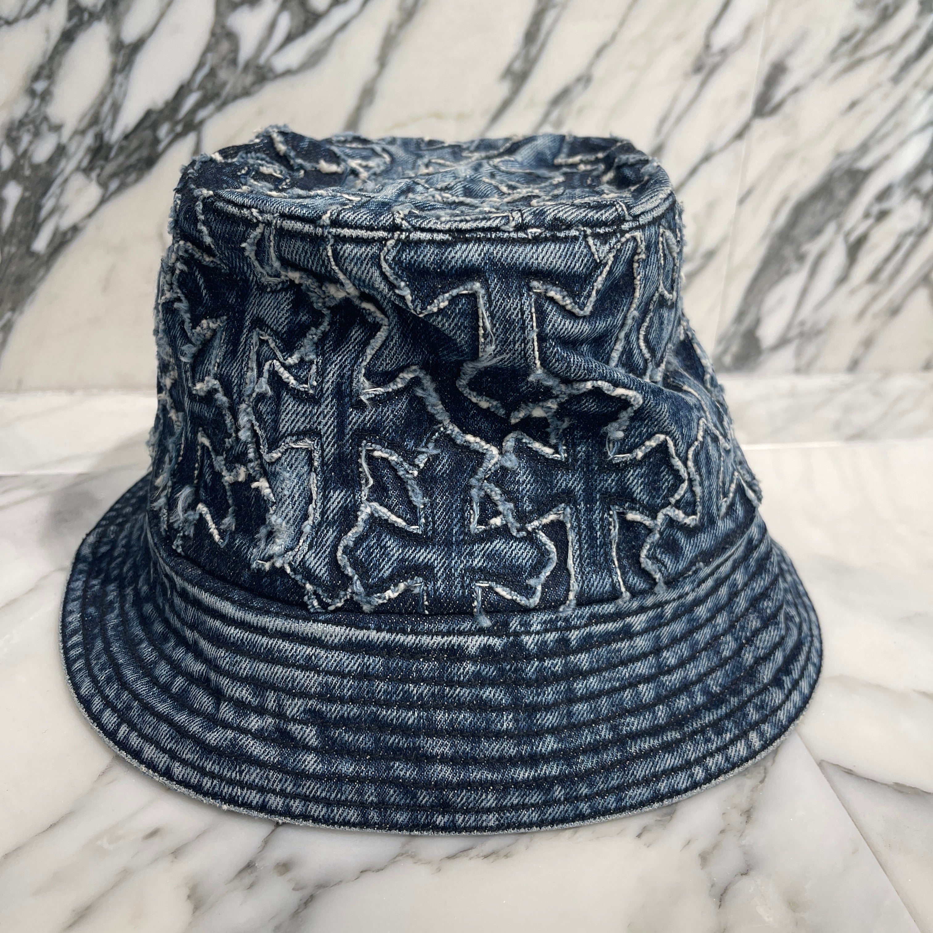 CHROME HEARTS Dagger Cross Patch Denim Bucket Hat Size M(58.5cm) クロムハーツ ダガークロスパッチ デニム バケットハット サイズM(58.5cm)