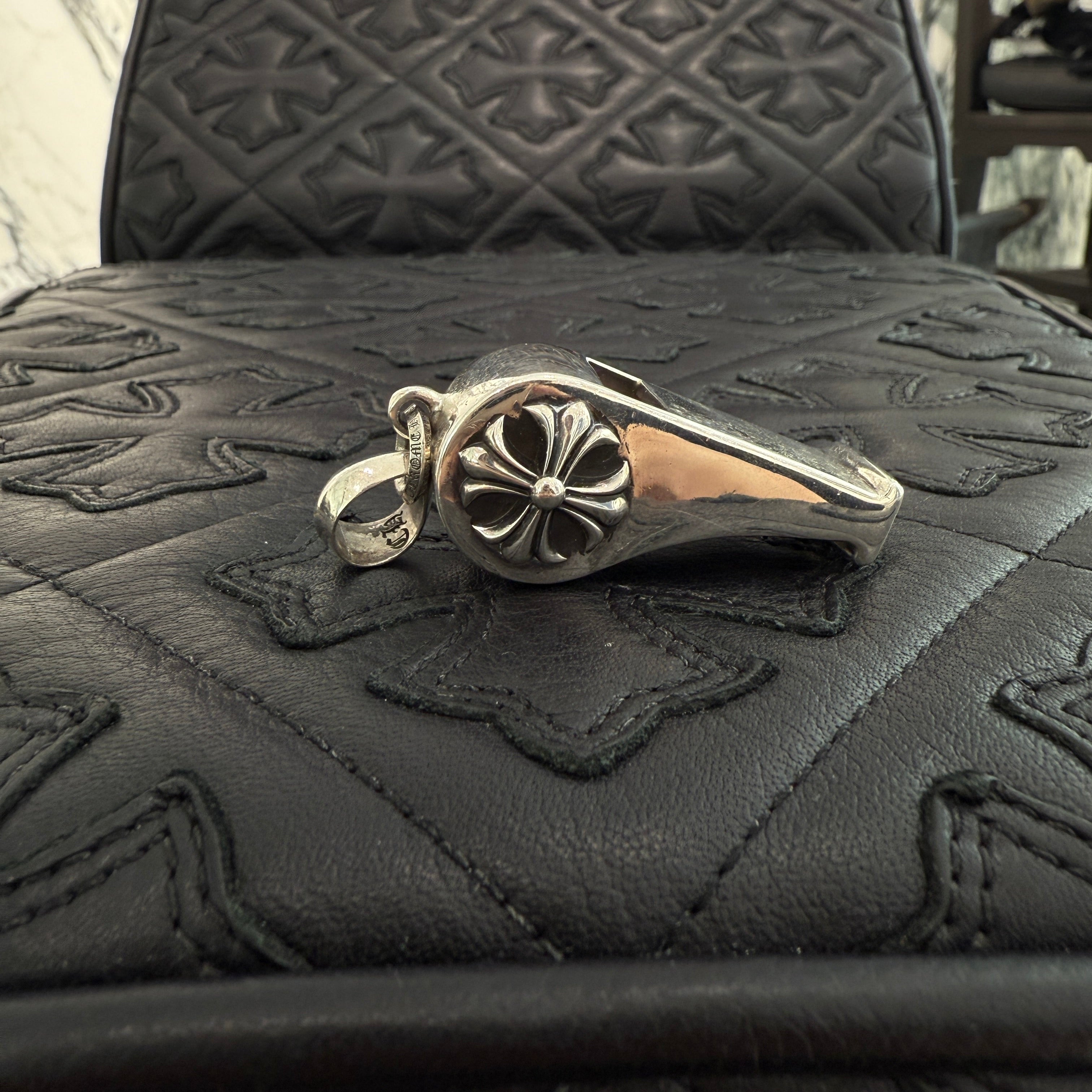 CHROME HEARTS CH Plus Large Whistle With Bail Ball Chain Pendant Top クロムハーツ CHプラス ラージ ホイッスル ウィズベイル ボールチェーン ペンダントトップ シルバー925