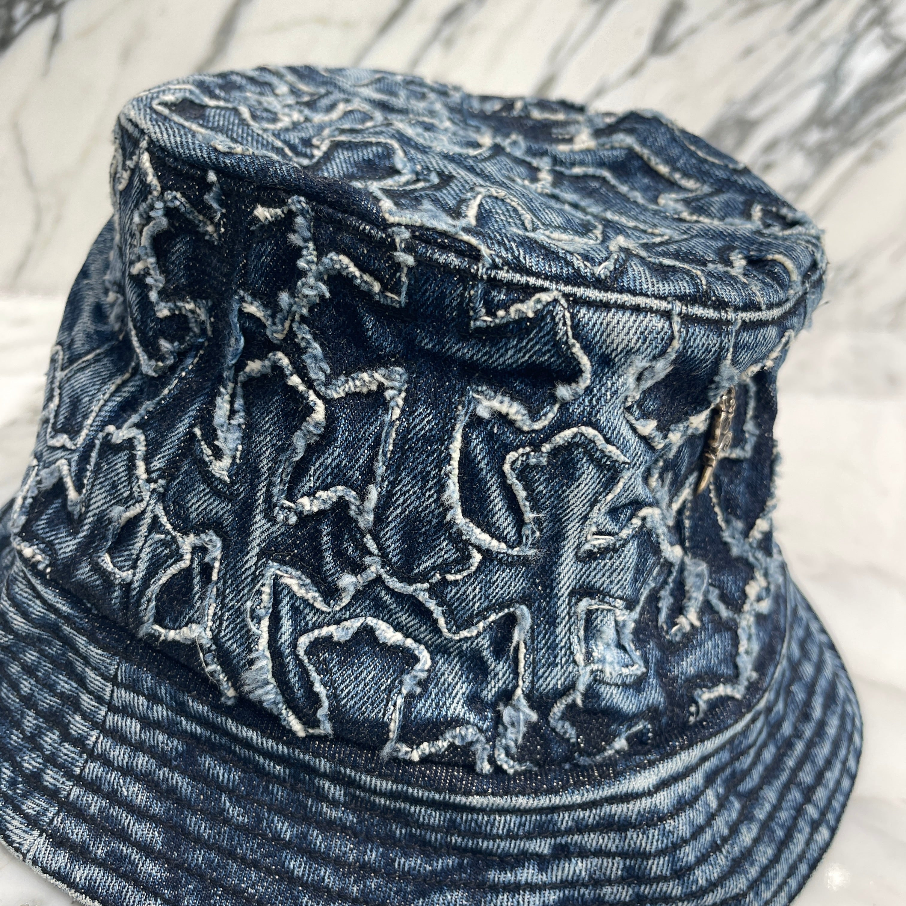 CHROME HEARTS Dagger Cross Patch Denim Bucket Hat Size M(58.5cm) クロムハーツ ダガークロスパッチ デニム バケットハット サイズM(58.5cm)