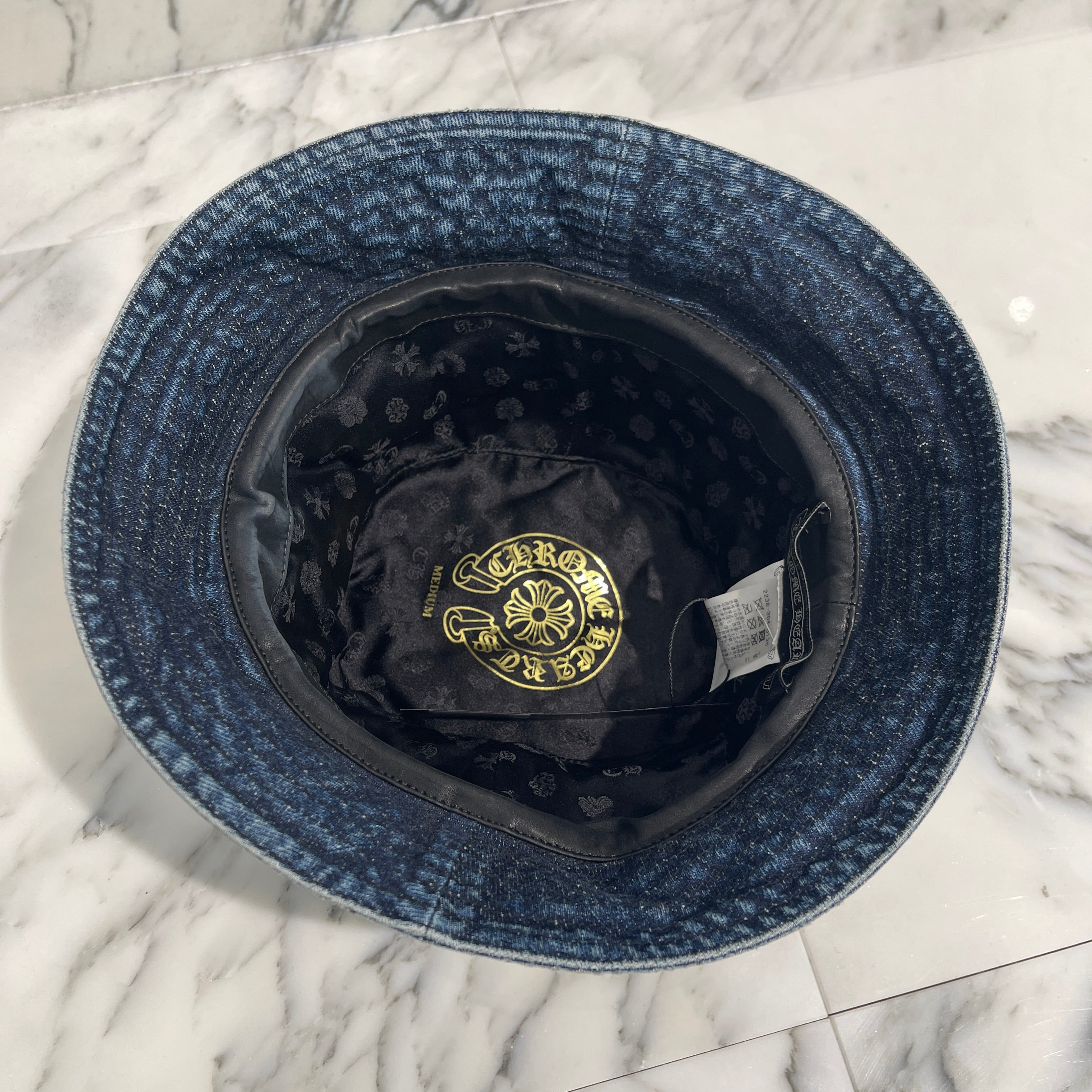 CHROME HEARTS Dagger Cross Patch Denim Bucket Hat Size M(58.5cm) クロムハーツ ダガークロスパッチ デニム バケットハット サイズM(58.5cm)