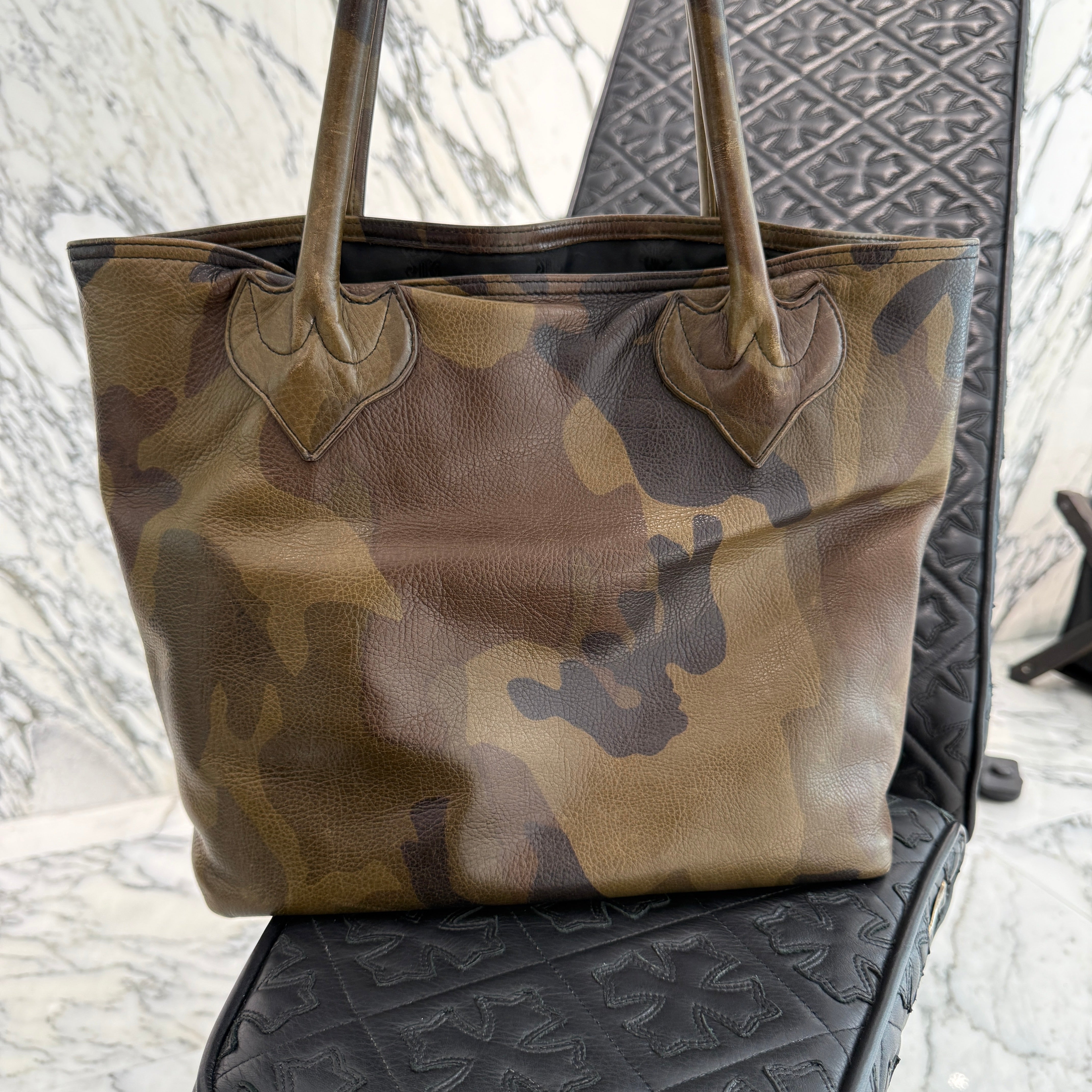 CHROME HEARTS Camouflage 1 Cross Leather Patch FS Tote Bag クロムハーツ カモフラージュ 1クロス レザーパッチ FS トートバッグ