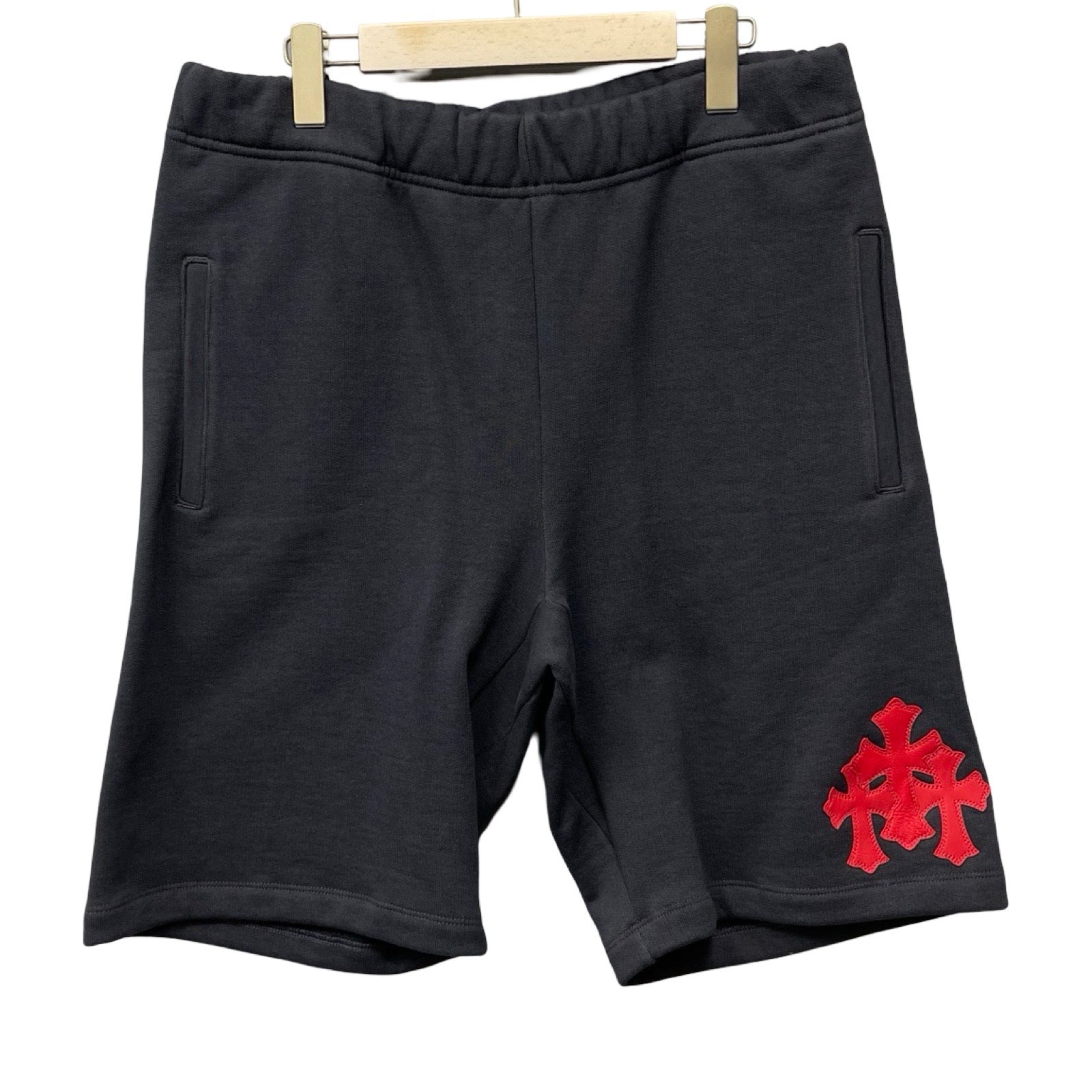 CHROME HEARTS GRP Y NOT 3Cemetery Cross Patch Sweat Shorts Size L