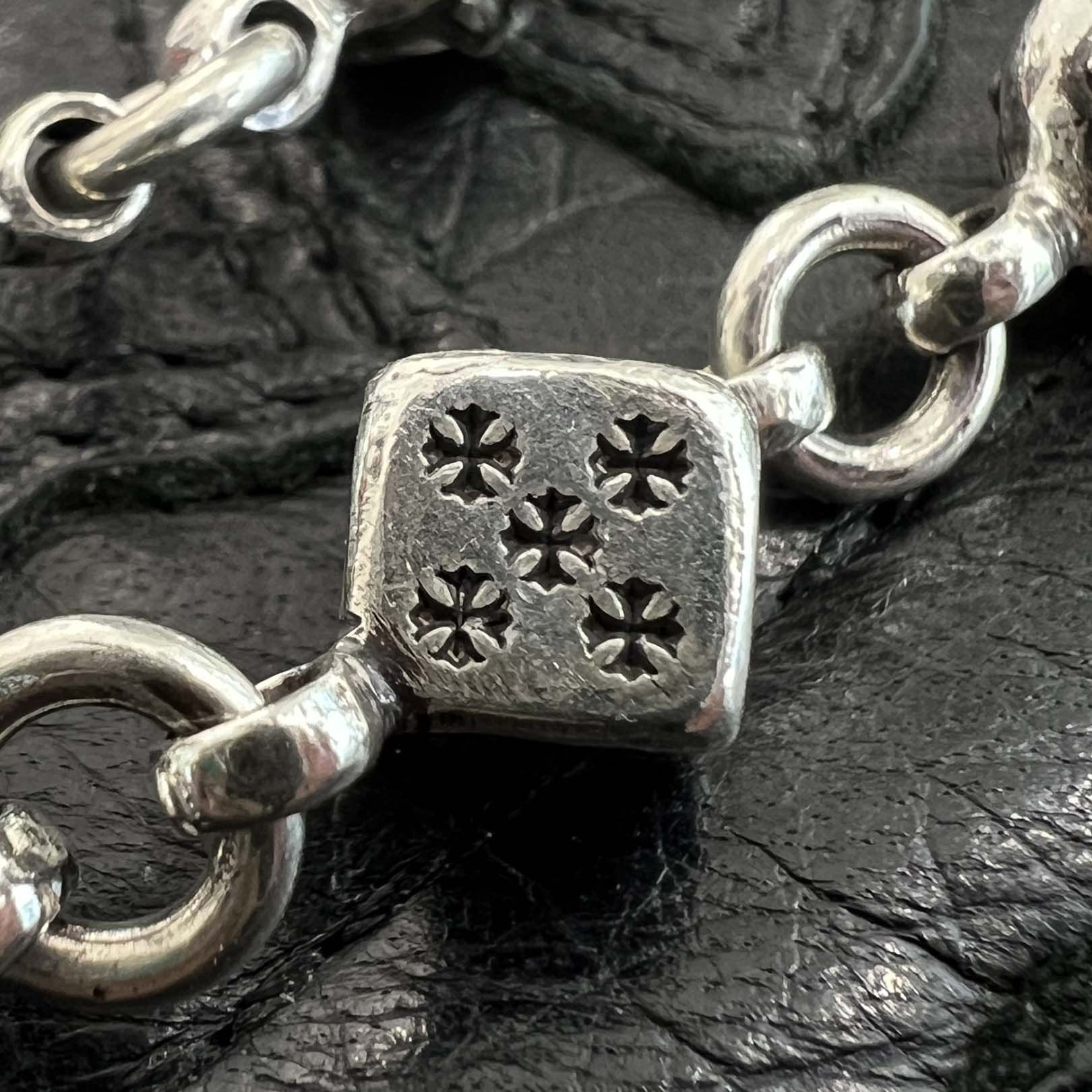 CHROME HEARTS DICE Cross Ball Silver Neckless Size 20 Inch クロム