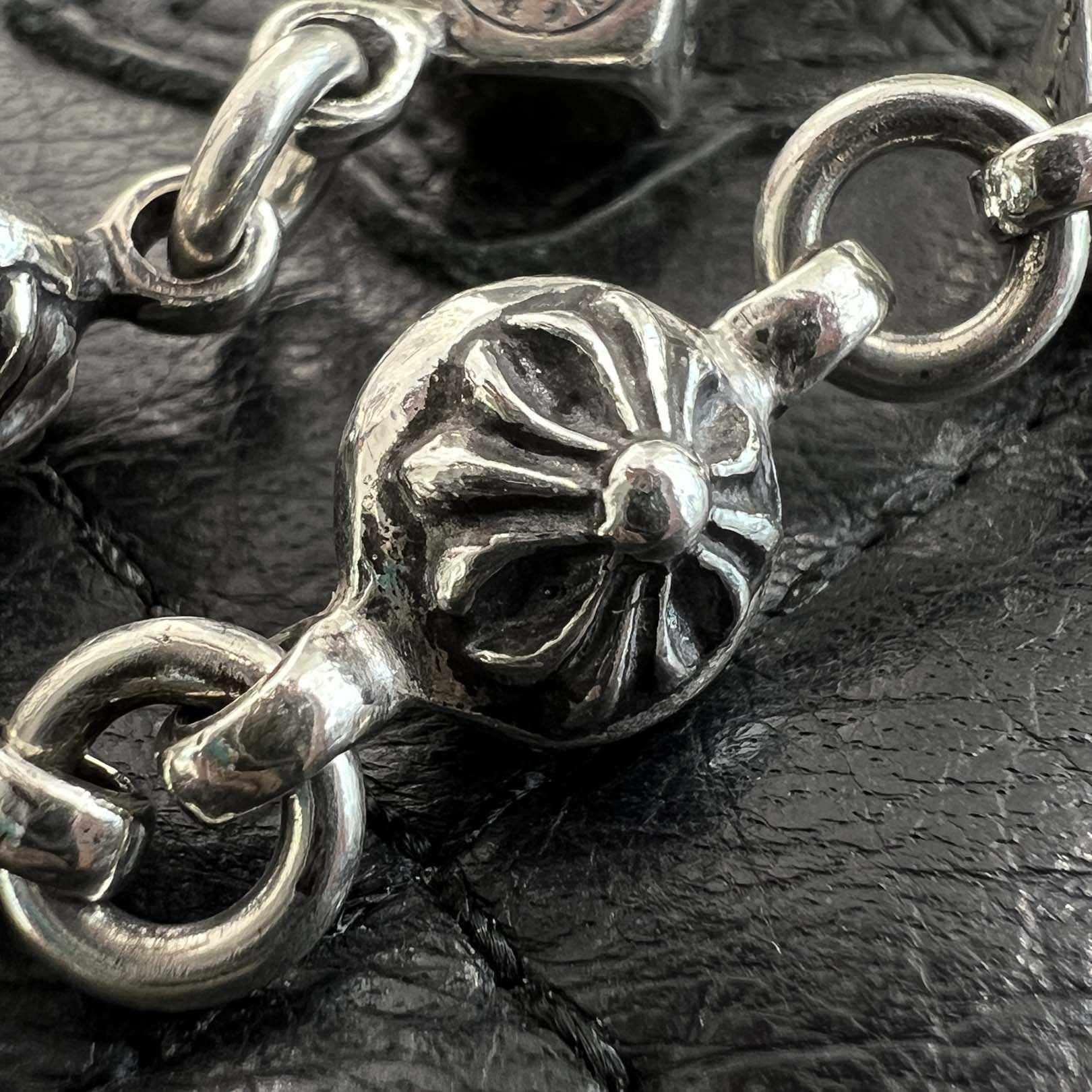 CHROME HEARTS DICE Cross Ball Silver Neckless Size 20 Inch クロム