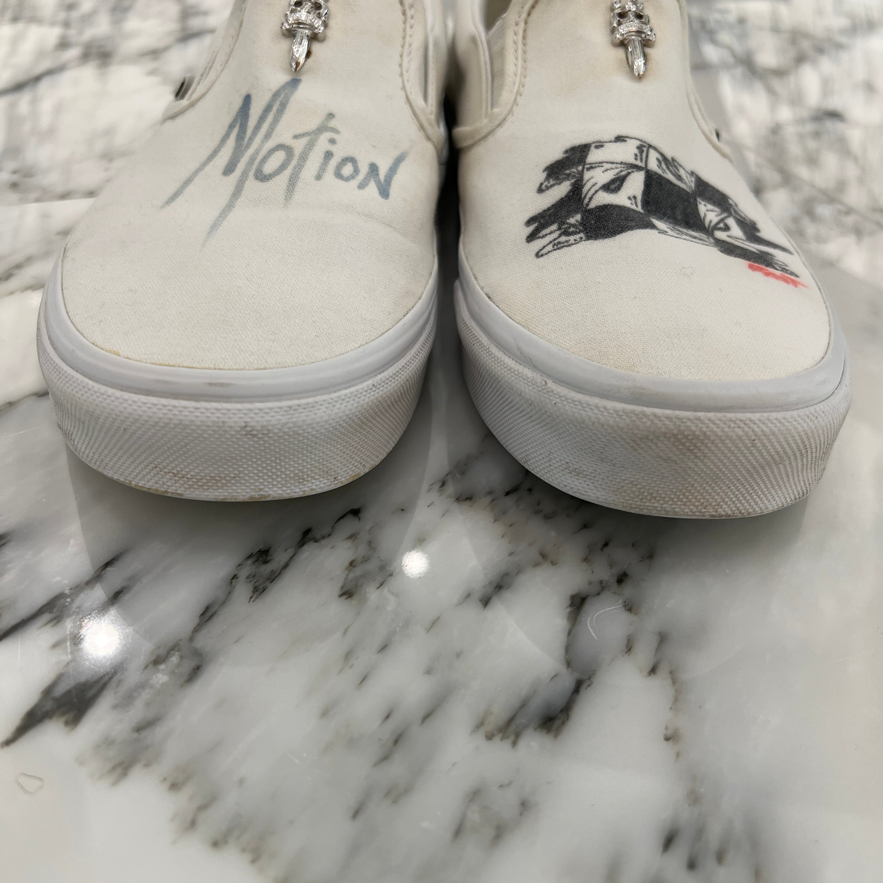 CHROME HEARTS × VANS MATTY BOY MOTION Custom Slip On Size 27.0cm