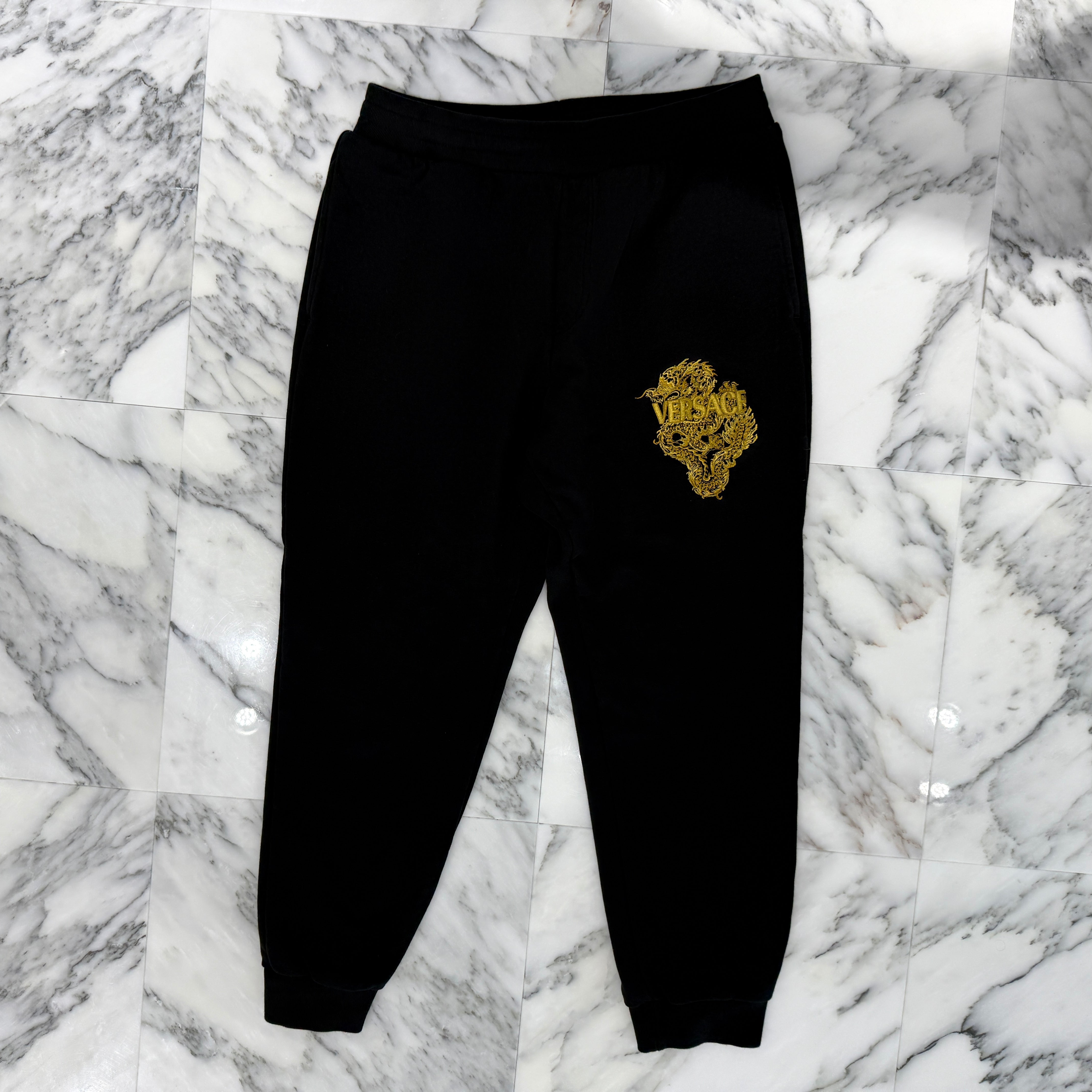 VERSACE 2023AW Dragon Embroidery Sweat Long Pants 1014551 1A10374 Size 2XL