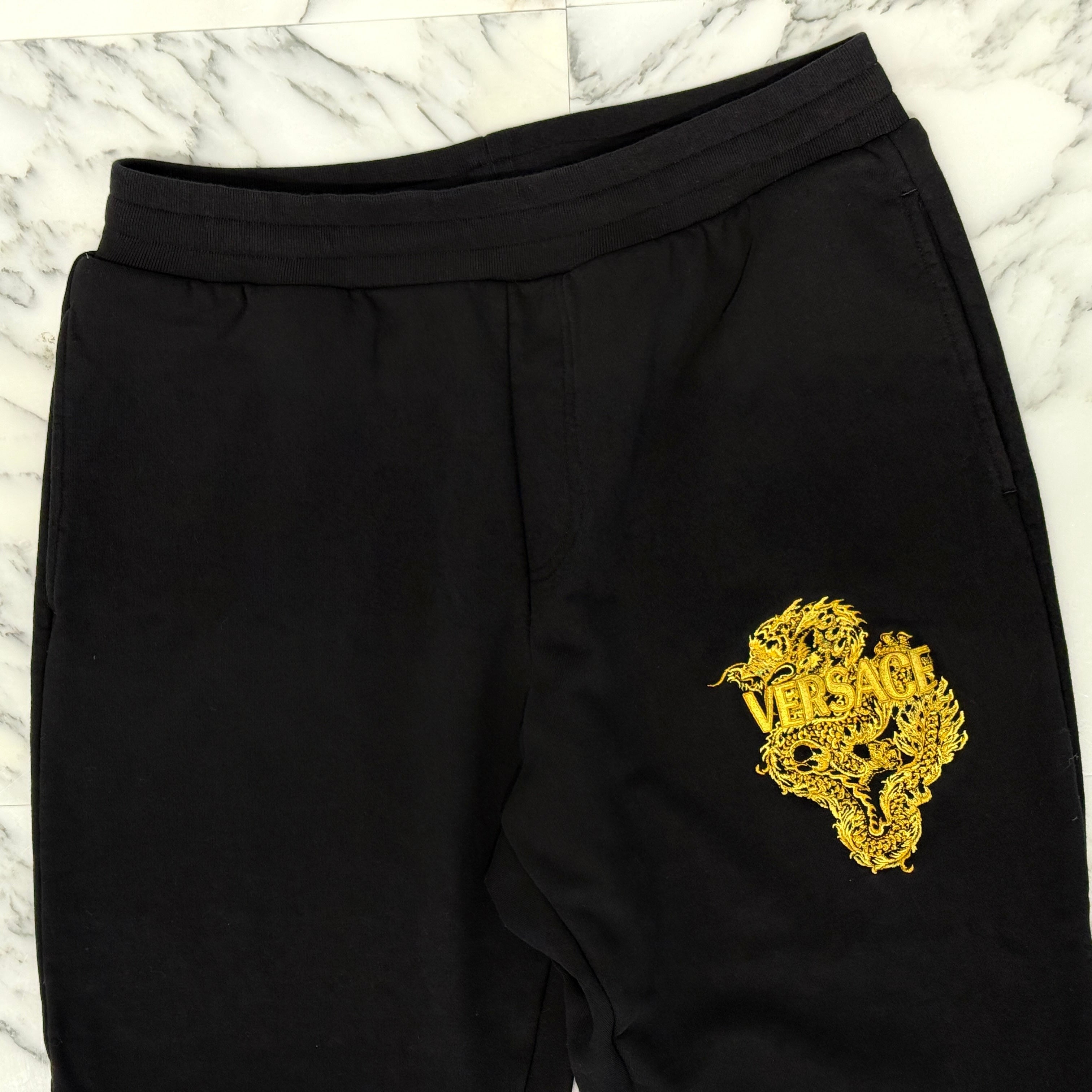VERSACE 2023AW Dragon Embroidery Sweat Long Pants 1014551 1A10374 Size 2XL