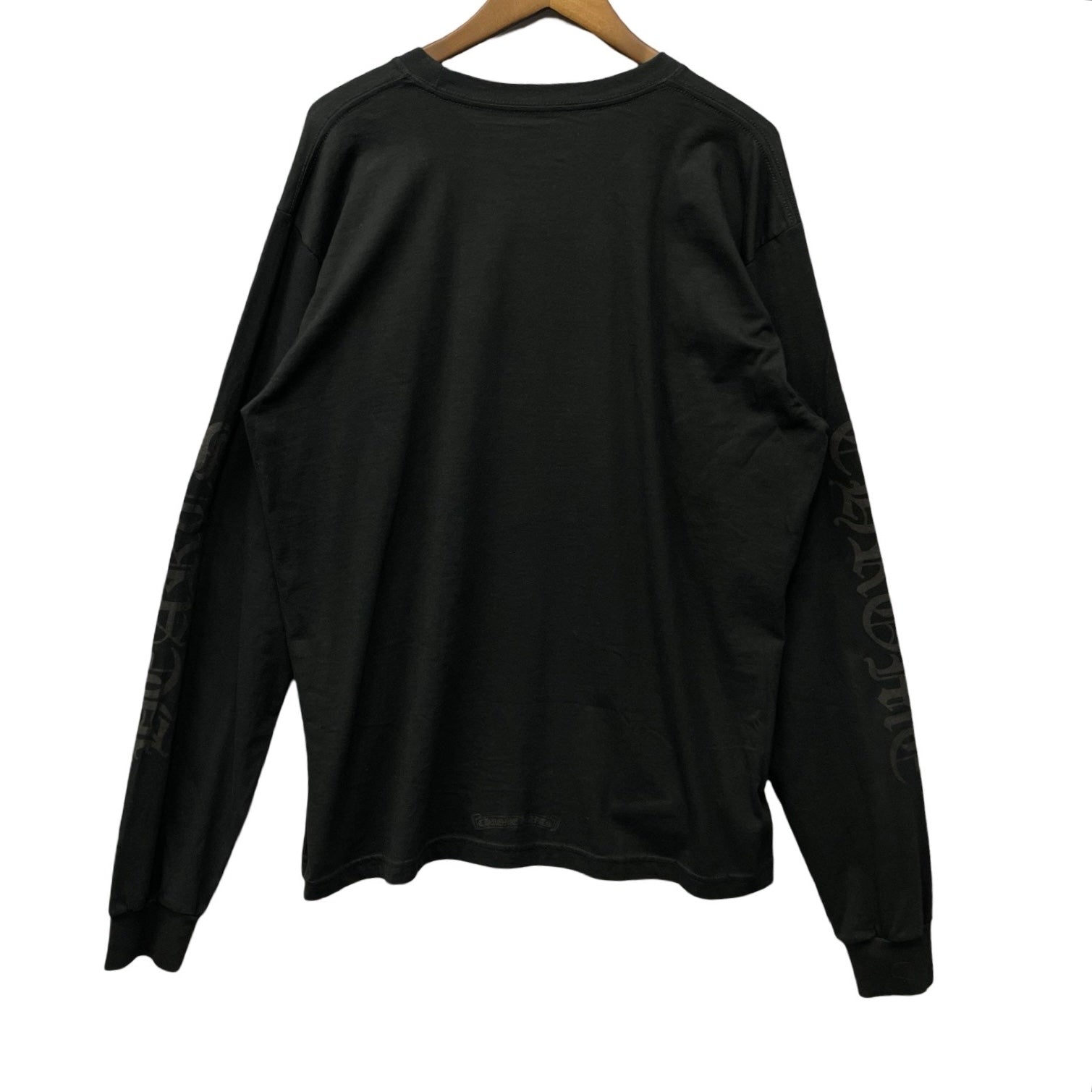 CHROME HEARTS Old English Neck Logo Dark Grey Long Sleeve Tee Size XXL