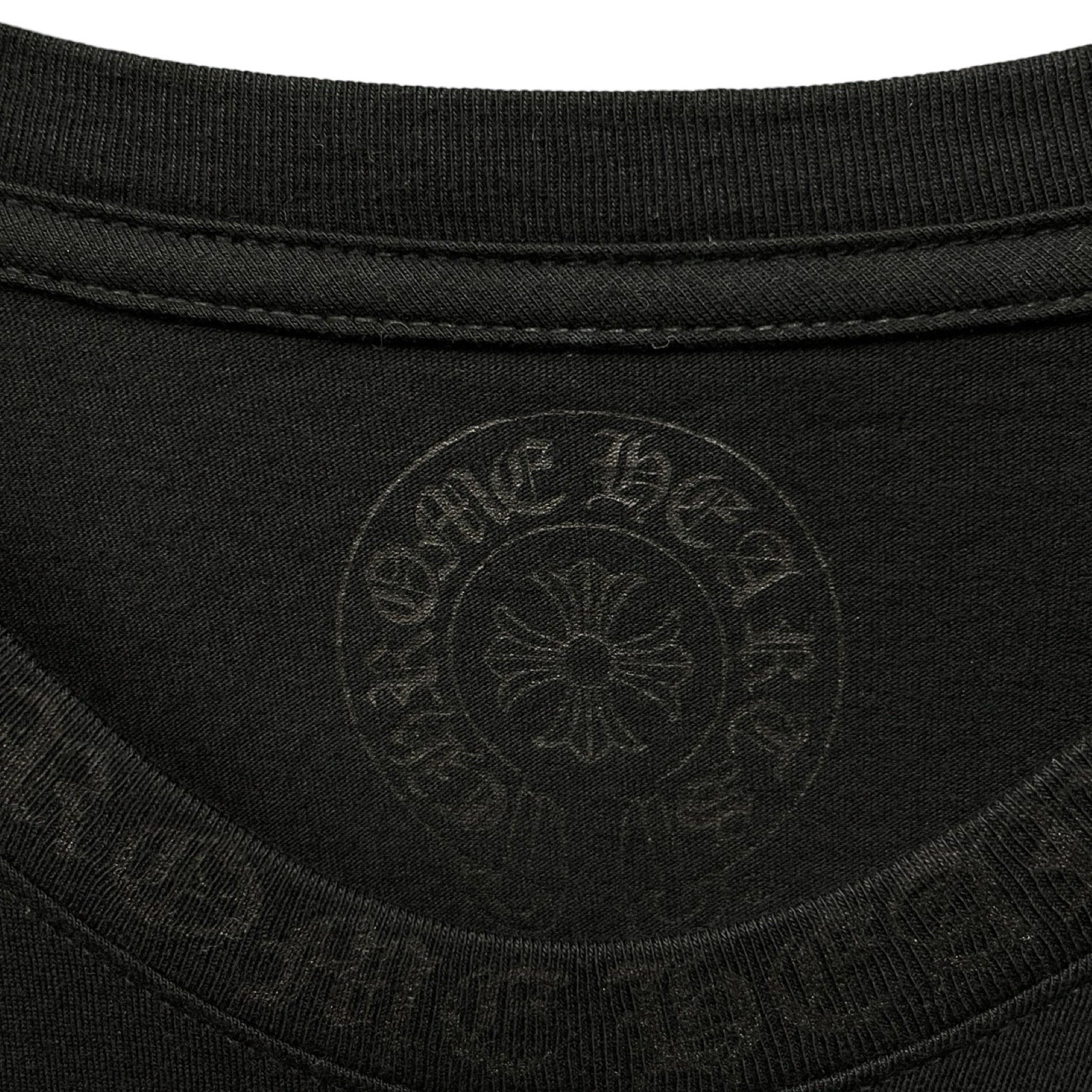 CHROME HEARTS Old English Neck Logo Dark Grey Long Sleeve Tee Size XXL