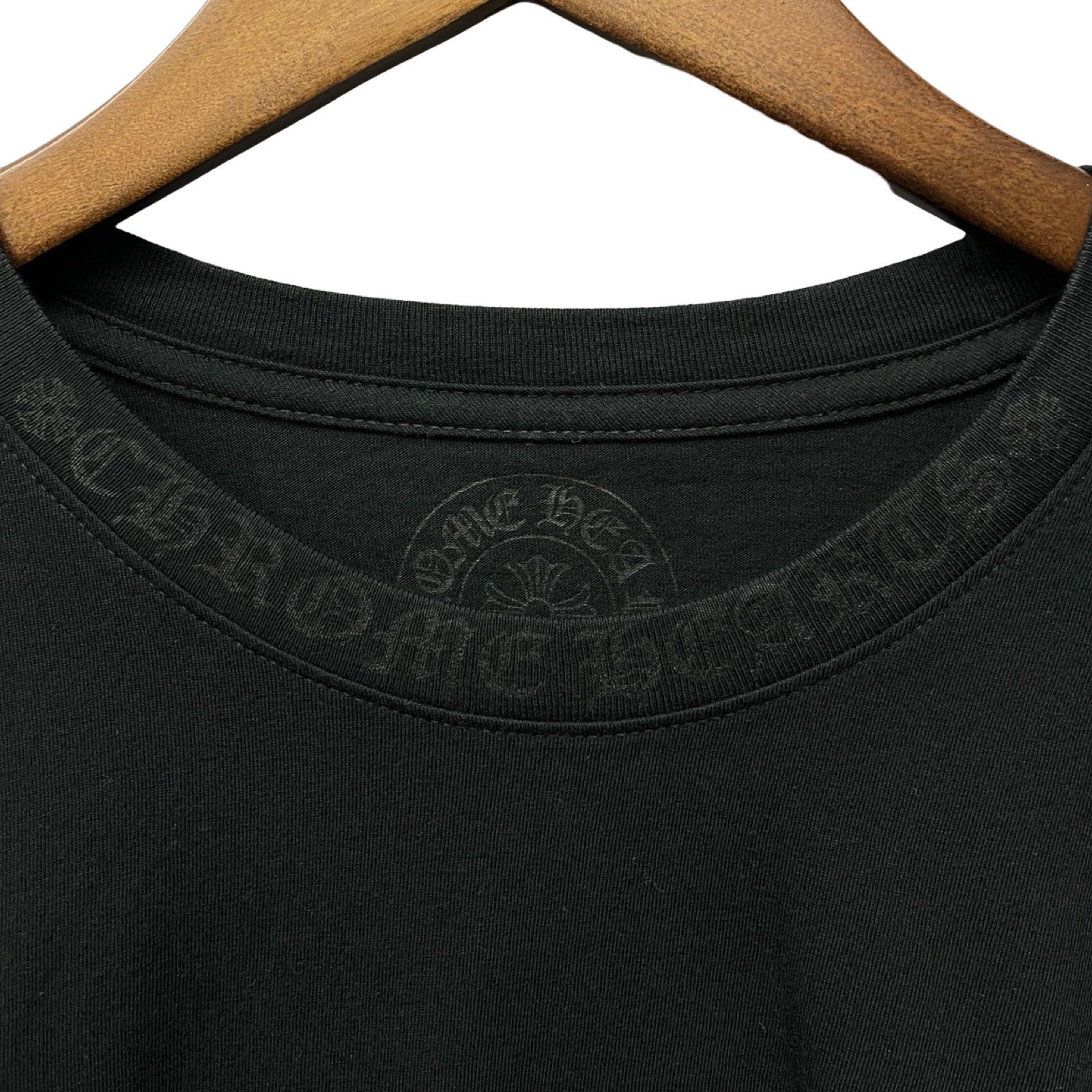 CHROME HEARTS Old English Neck Logo Dark Grey Long Sleeve Tee Size XXL